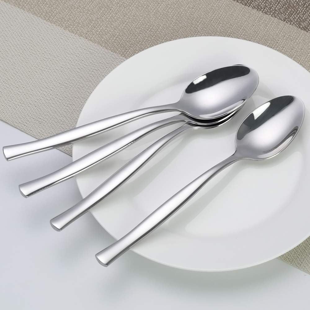 Qskely 12 Pieces Stainless Steel Dinner Spoons