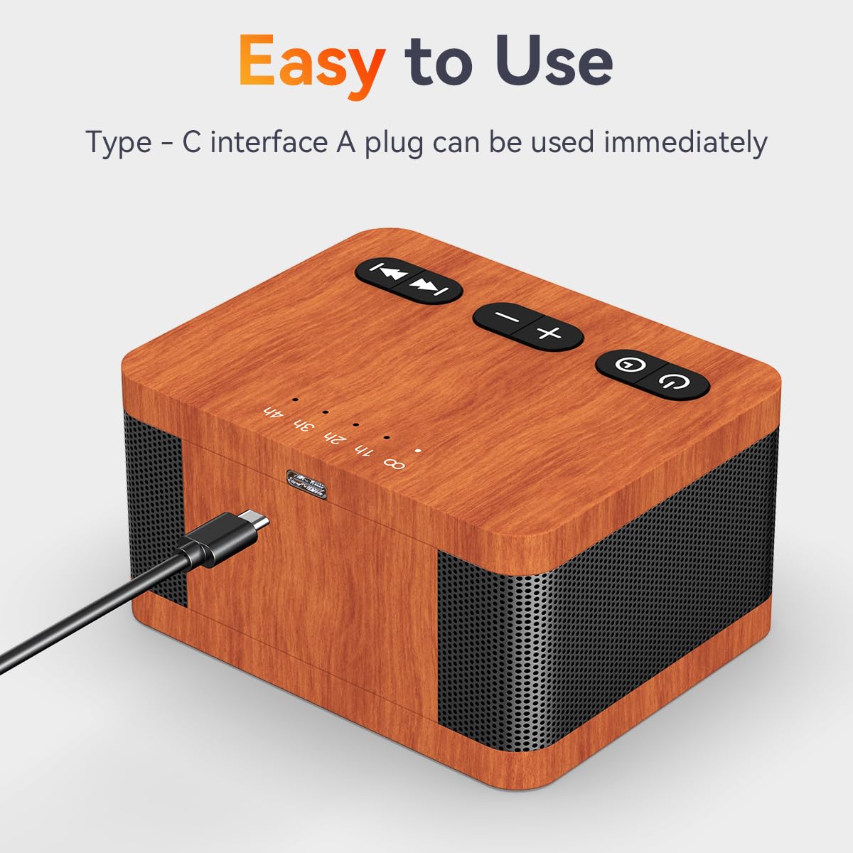 DailyBody White Noise Machine - 30 Soothing Sounds, 36 Volume Levels, 5 Timers, Memory Function - Wood Grain, Model DWN-Z3