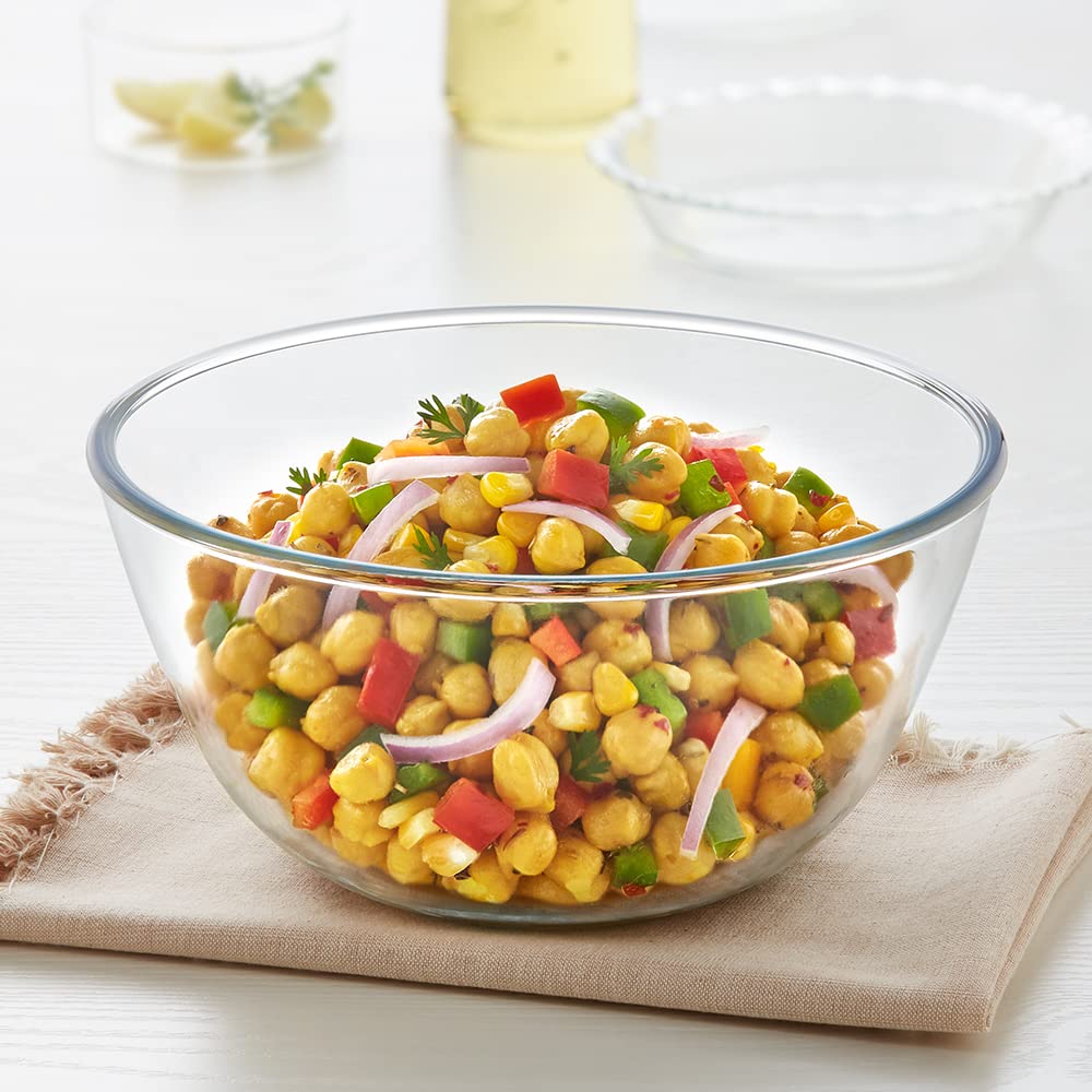Borosil Glass Mixing & Serving Bowl, Oven & Microwave Proof, 350 ml, Clear (IYLBBNL0350)