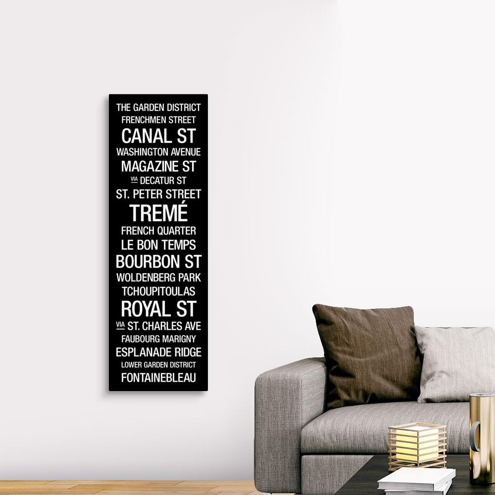 Canvas On Demand Bus Roll: New Orleans Canvas Wall Art Print By Kate Lillyson, Home Decor, Black And White Artwork, 20''X60''