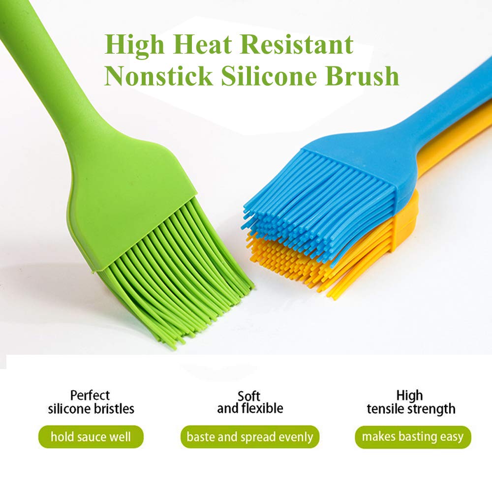 Grill Basting Brush Silicone Pastry Baking Brush Bbq Sauce Marinade Meat Glazing Oil Brush Heat Resistant, Kitchen Cooking Baste