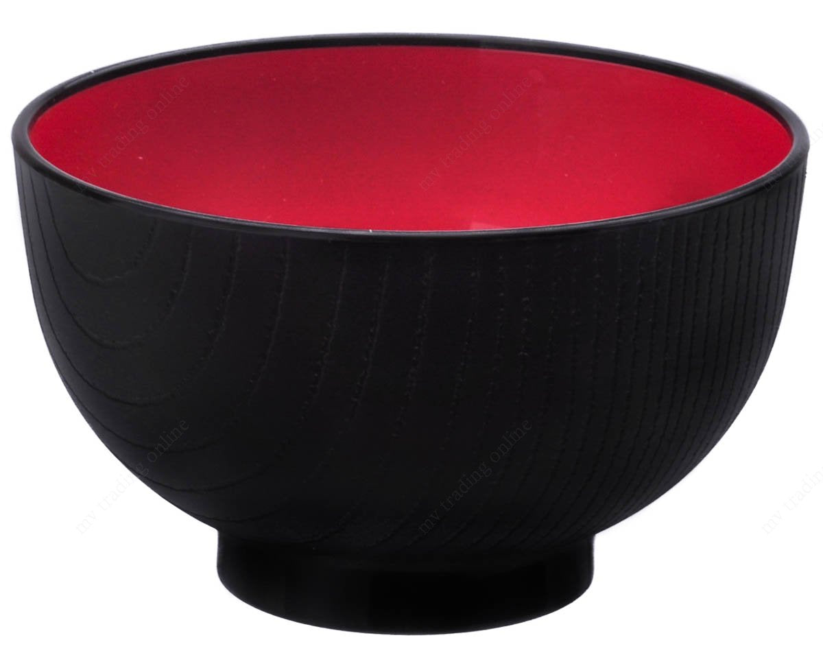 M.V. Trading MK307V Japanese Rice Noodle Soup Bowl, Back and Red, 12-Ounces, 4.50 Inches Wide x 2.75 inches Deep