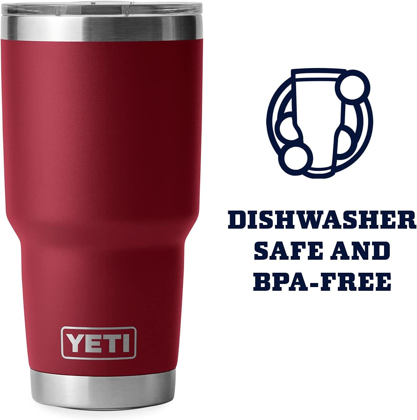 YETI Rambler 30 oz Tumbler - Stainless Steel, Vacuum Insulated, MagSlider Lid, Harvest Red, Model 21071500666