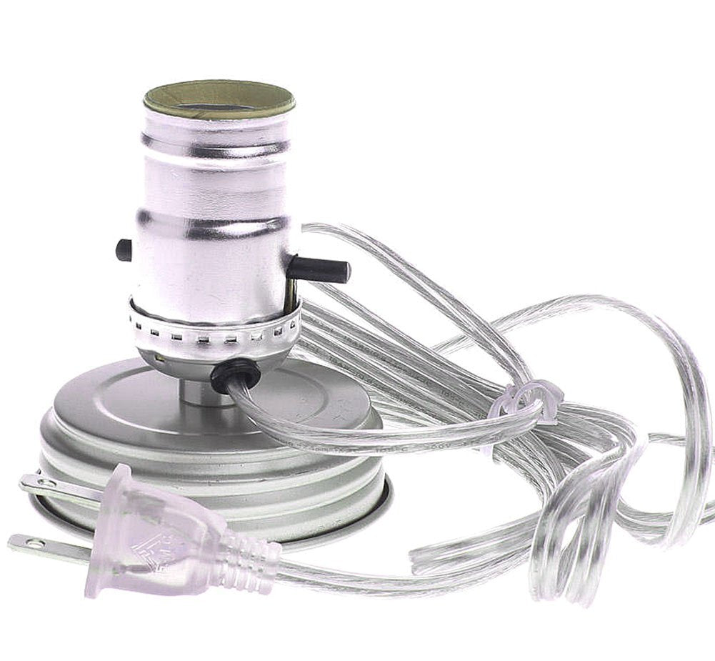 Colonial Tin Works Mason Ball Jar Light/Lamp Adapter Kit - Primitive Zinc Lid