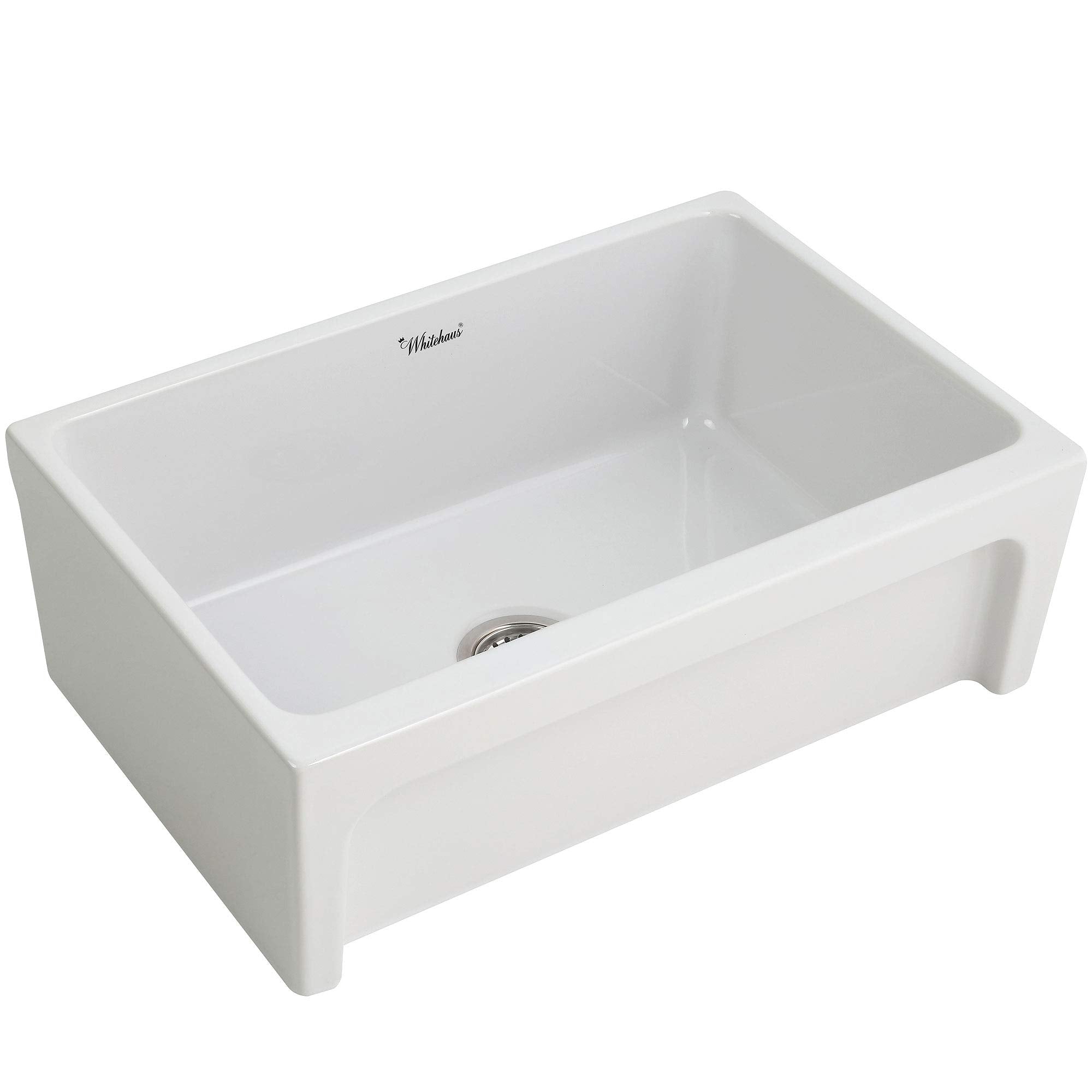 Whitehaus Collection Whq5530-White Glencove Kitchen, Fireclay, Front Apron Sink, Large, White