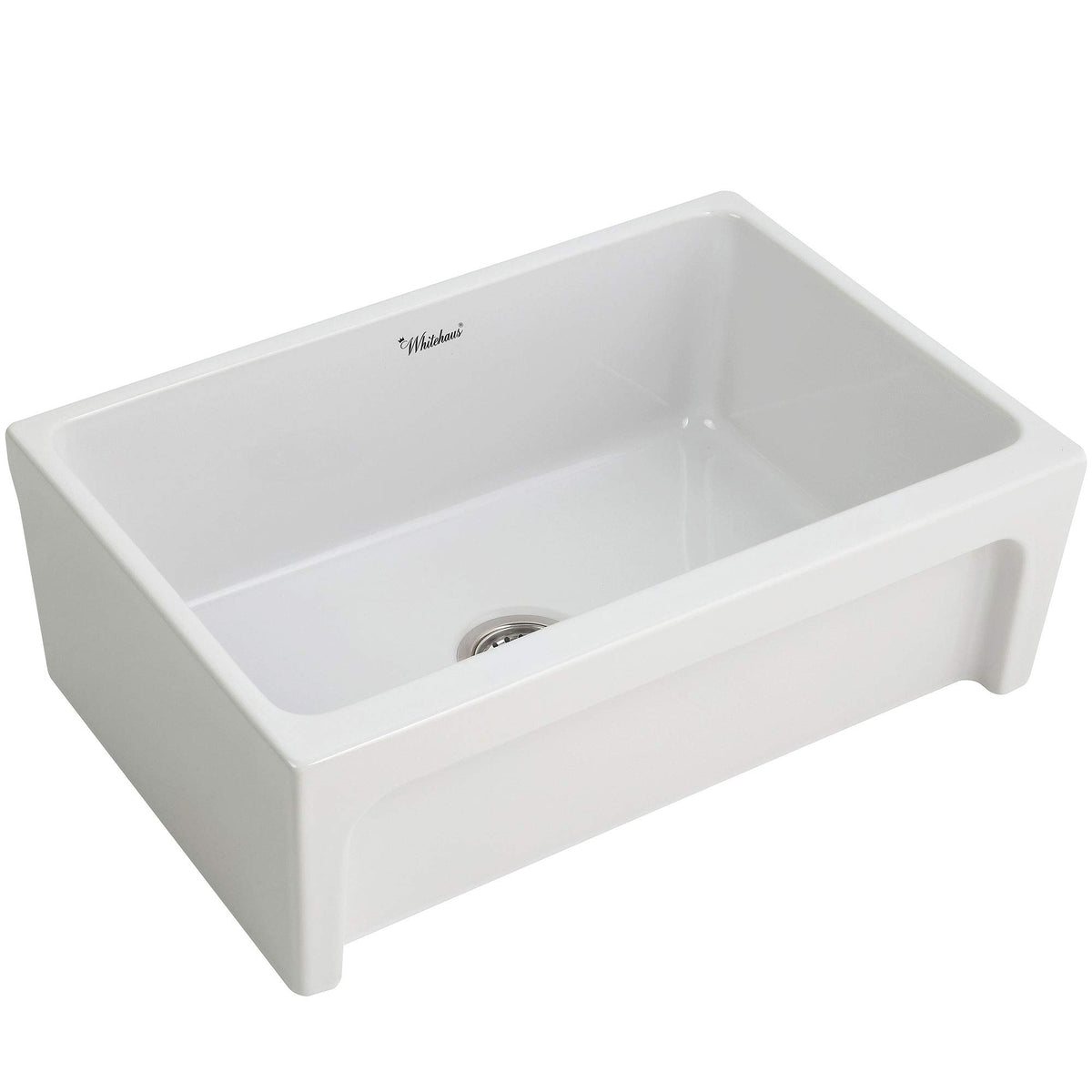 Whitehaus Collection Whq5530-White Glencove Kitchen, Fireclay, Front Apron Sink, Large, White