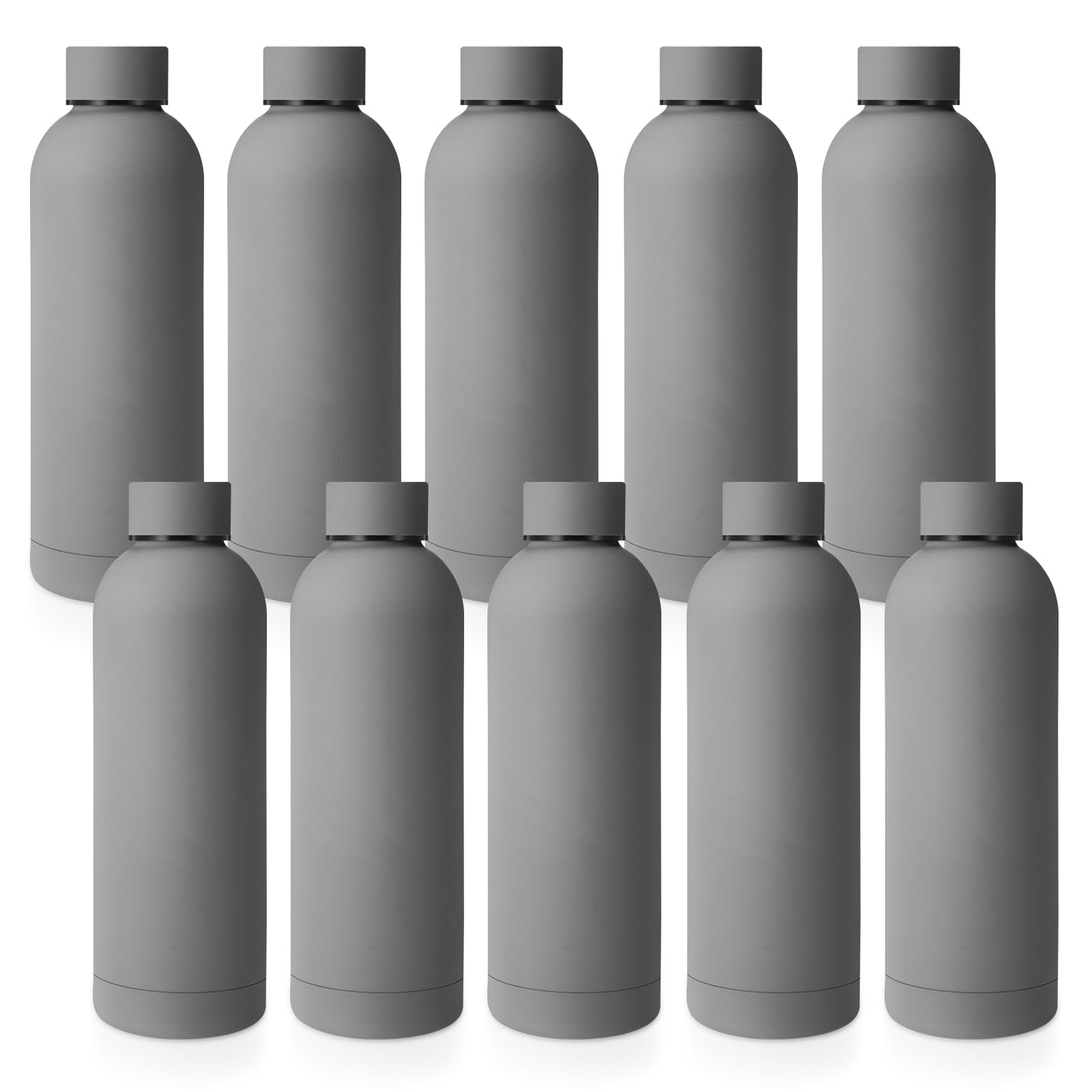Bokon 10 Pcs Stainless Steel Water Bottle Bulk Double Layer Vacuum 17 oz Small Mouth Sport Insulated Metal Graduation Teacher CN