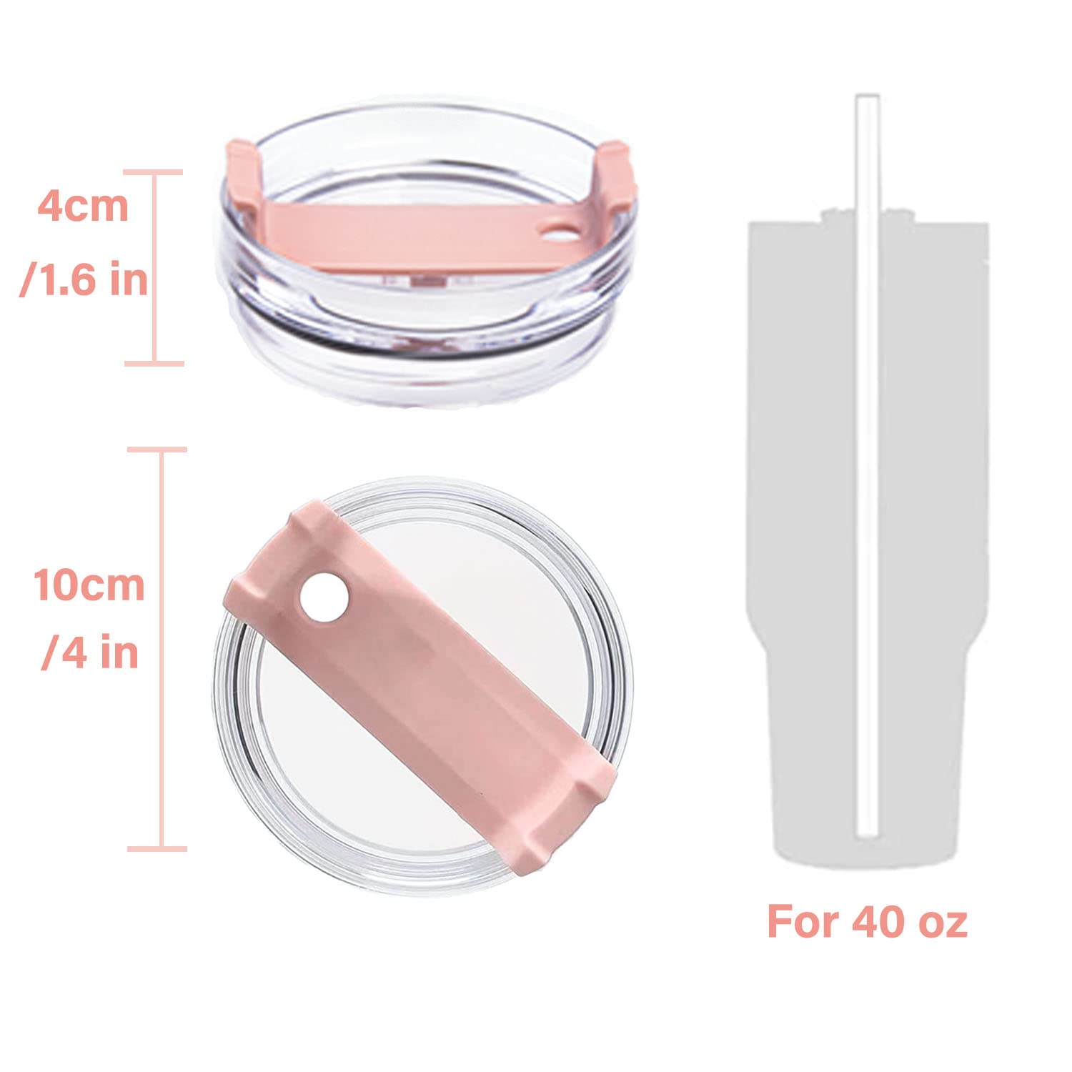 40 Oz Tumbler Lid Compatible For Stanley, Spill Proof Splash Resistant Tumbler Covers Fit For Stanley And More Coffee Mugs 2 Pac