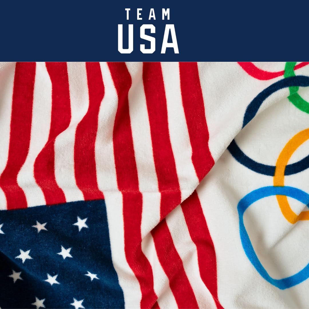Franco Collectibles Team Usa Paris Olympics Super Soft Cotton Bath/Pool/Beach Towel, 60 In X 30 In, (Officially Licensed Product