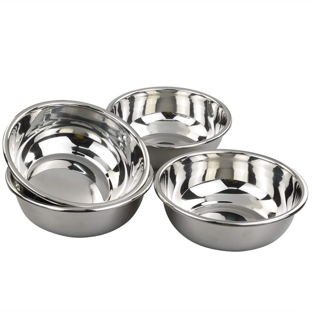 Doryh 18/10 Stainless Steel Mixing Bowls, Nesting Metal Bowls For Cooking And Serving, 4 Packs (9.6''X3.5'')