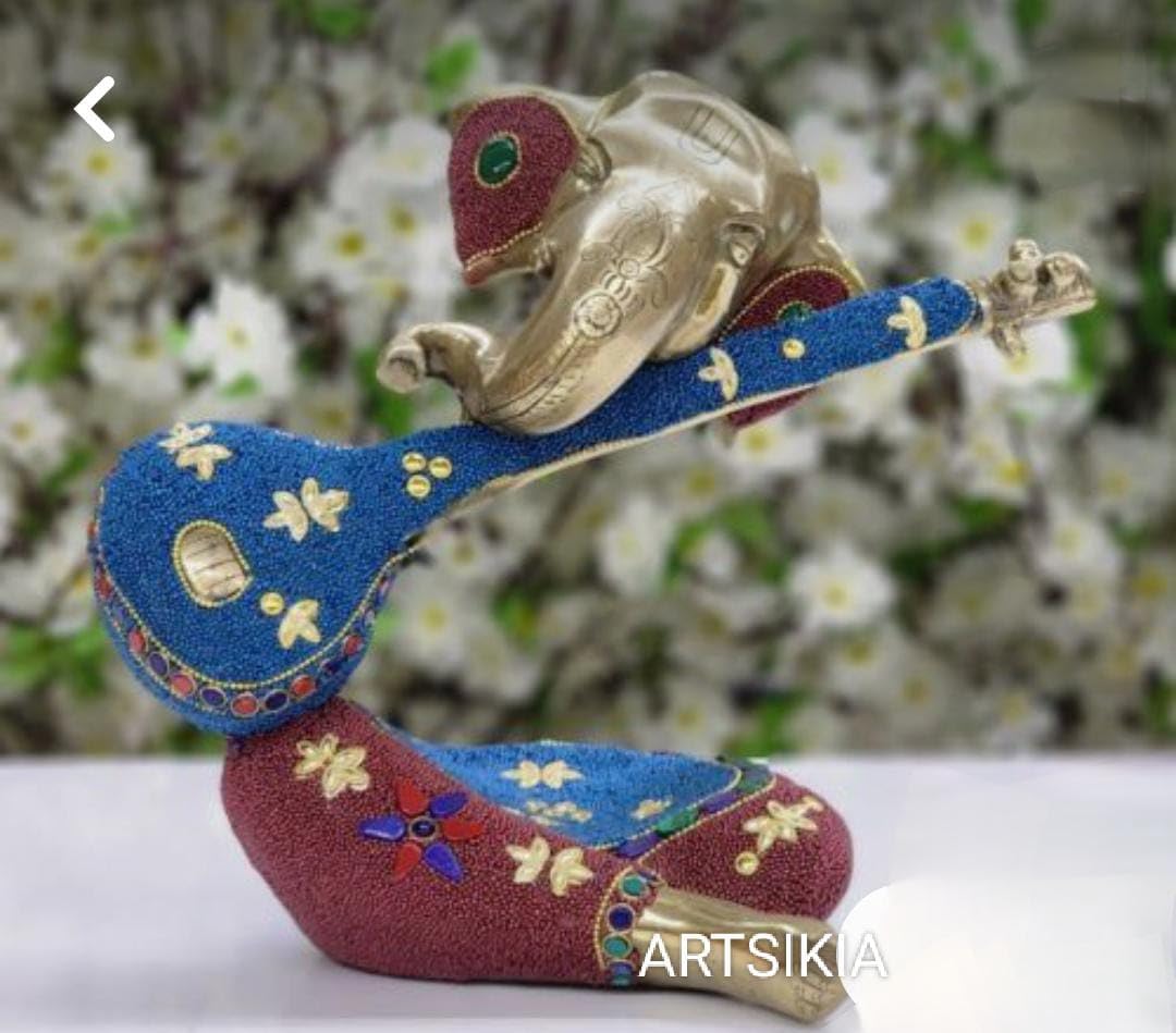 Artsikia Brass Ganesha Statue, Lord Ganesha Idol, Ganpati Murti, Hindu God Ganesha, Brass Ganesh Murti, Ganesha Idol For Home Te