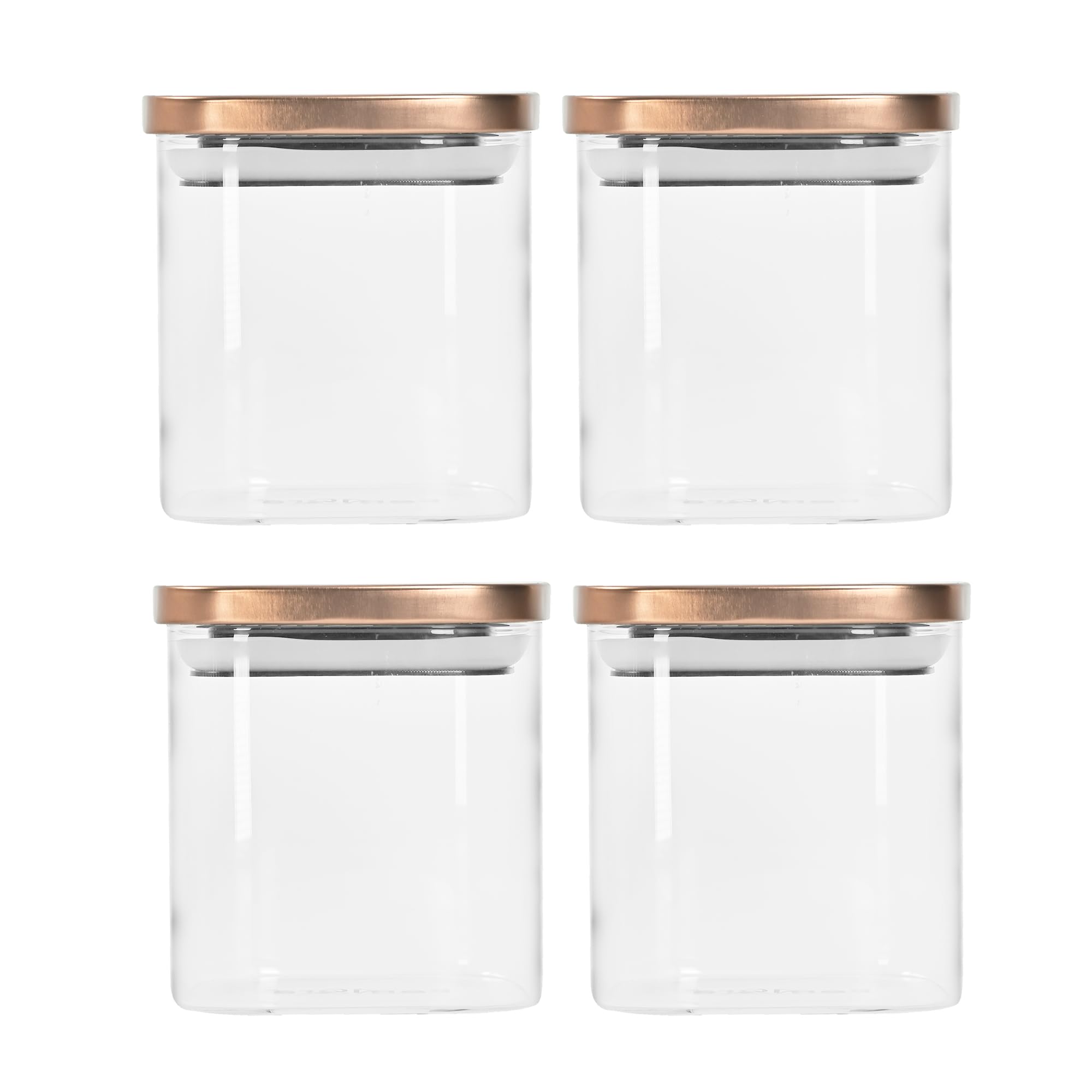 Femora Borosilicate Glass Square Jar With Stainless Steel Air Tight Lid| Glass Jar For Kitchen| Kitchen Storage Jars| 1 Year War