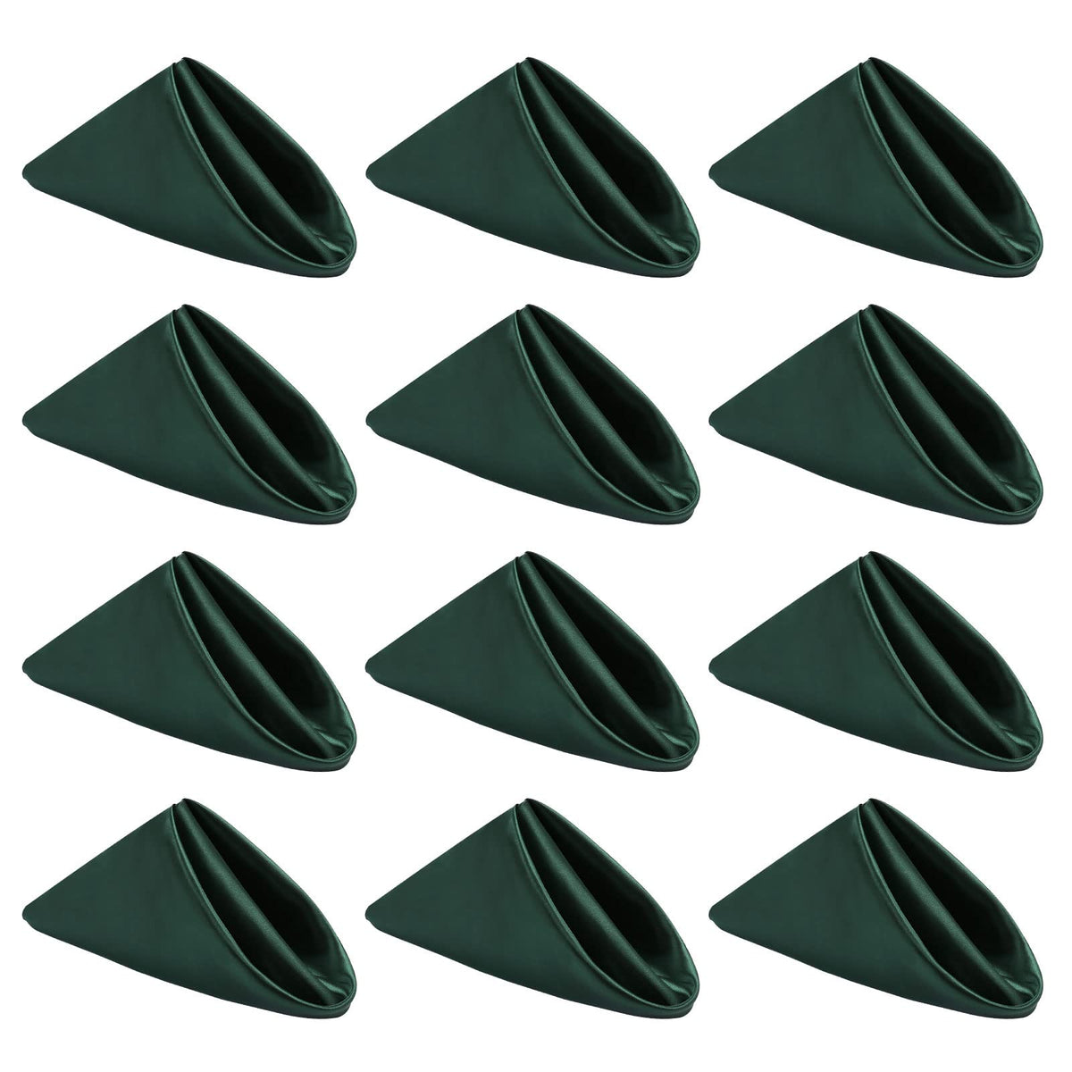 Kalopro Dark Green Cloth Napkins Set Of 12,Satin Dinner Napkins Cloth Washable,Reusable Napkins For Everyday Use Table,Restauran