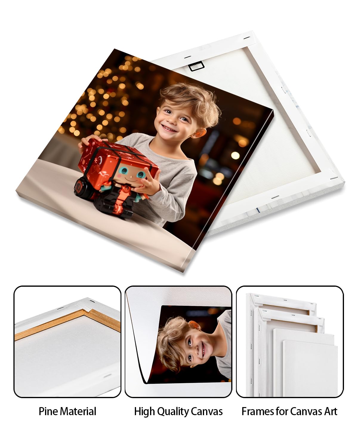 Canvas Prints With Your Photos,Personalized Canvas Framed Wall Art For Bedroom, Living Room, Farmhouse Decor,Personalized Gifts