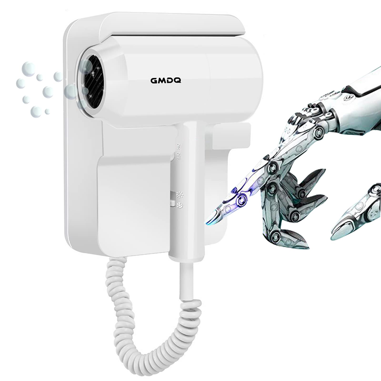 Hotel Wall Mounted Hair Dryer For Bathroom,Restroom Professional Blow Dryer,With Stand Rack,Specialised Motor For Salon,Fast Dry