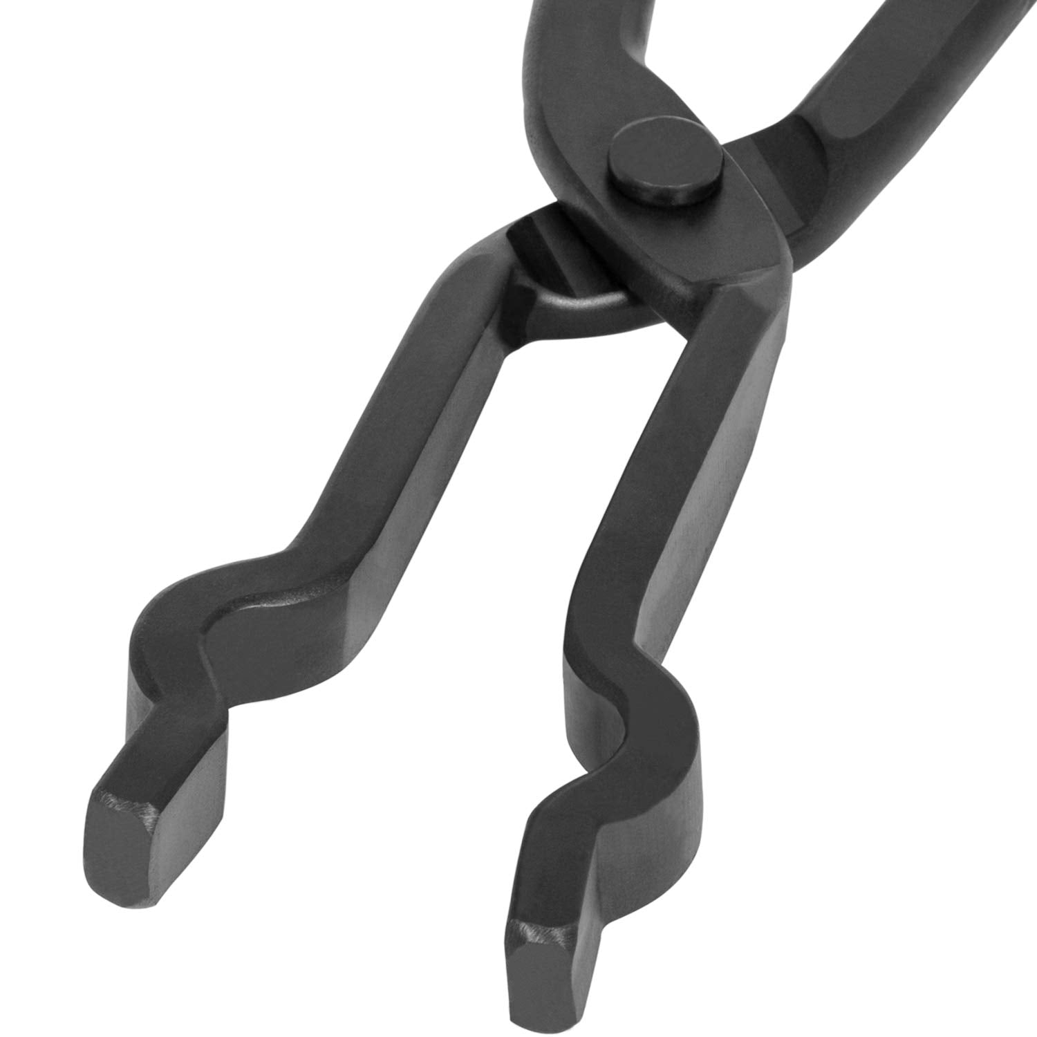 Beginner Blacksmith Tongs Blacksmith Forge Tong Tools Set Anvil Vise Includes 1/4 Flat Jaw, Pick Up, Scroll, 3/8 1/2 5/8 V-Bit T