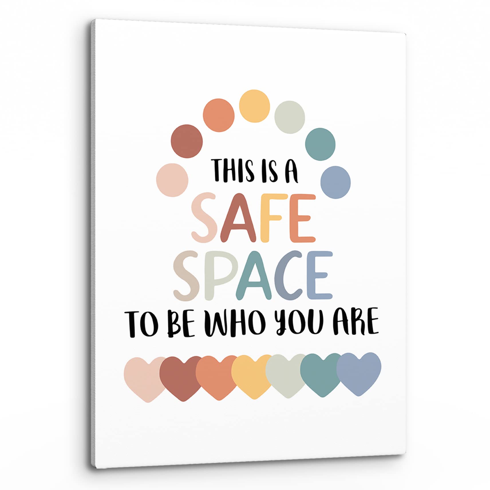 Phamte This Is A Safe Space To Be Who You Are Wall Art,Boho Psychologist Safe Space School Therapist Office Print Framed Canvas 