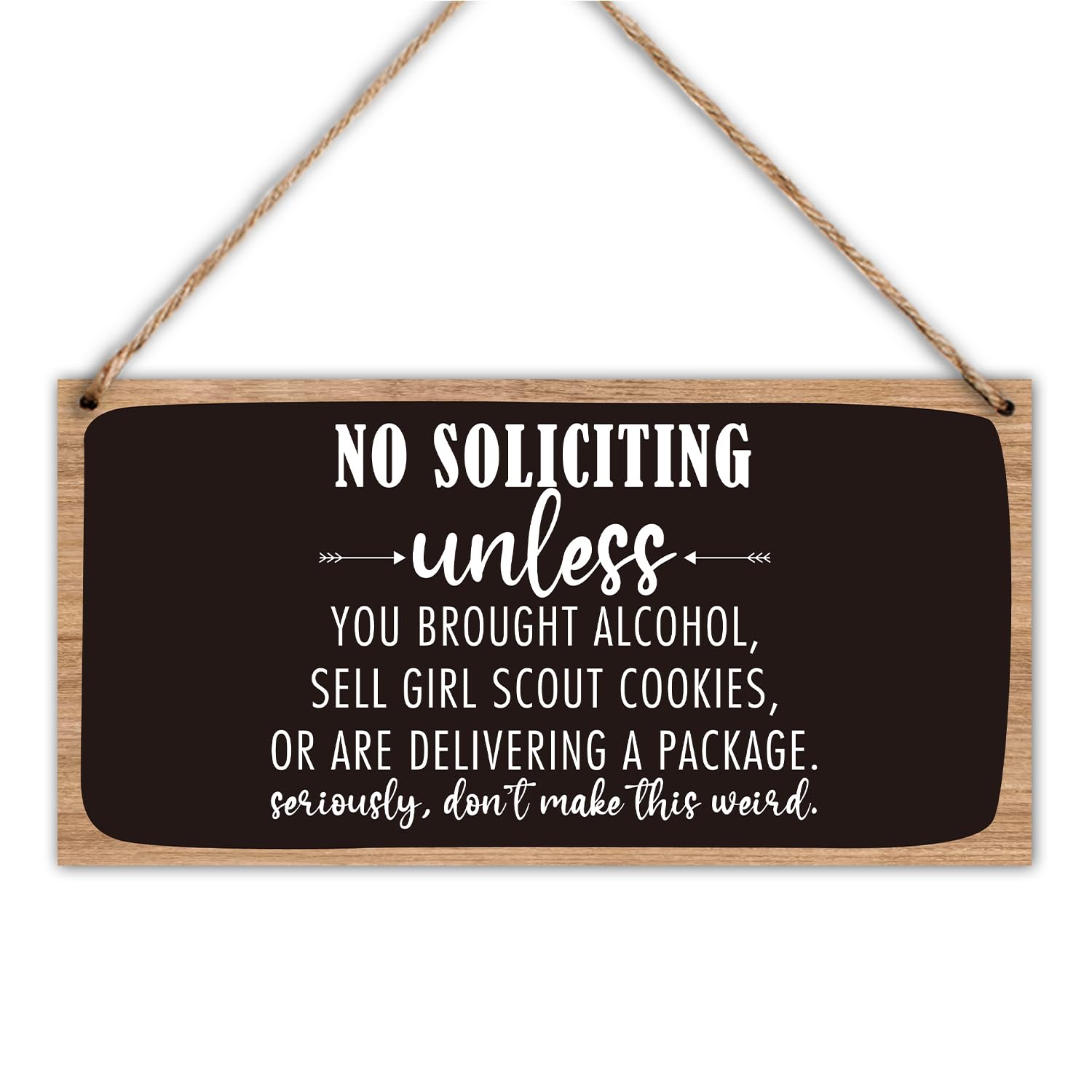 Hanging Baby Sleeping Sign for Front Door - Please Don t Knock Or Ring Doorbell - Rustic Wood Wall Art Decor Gift, 10  x 5   for