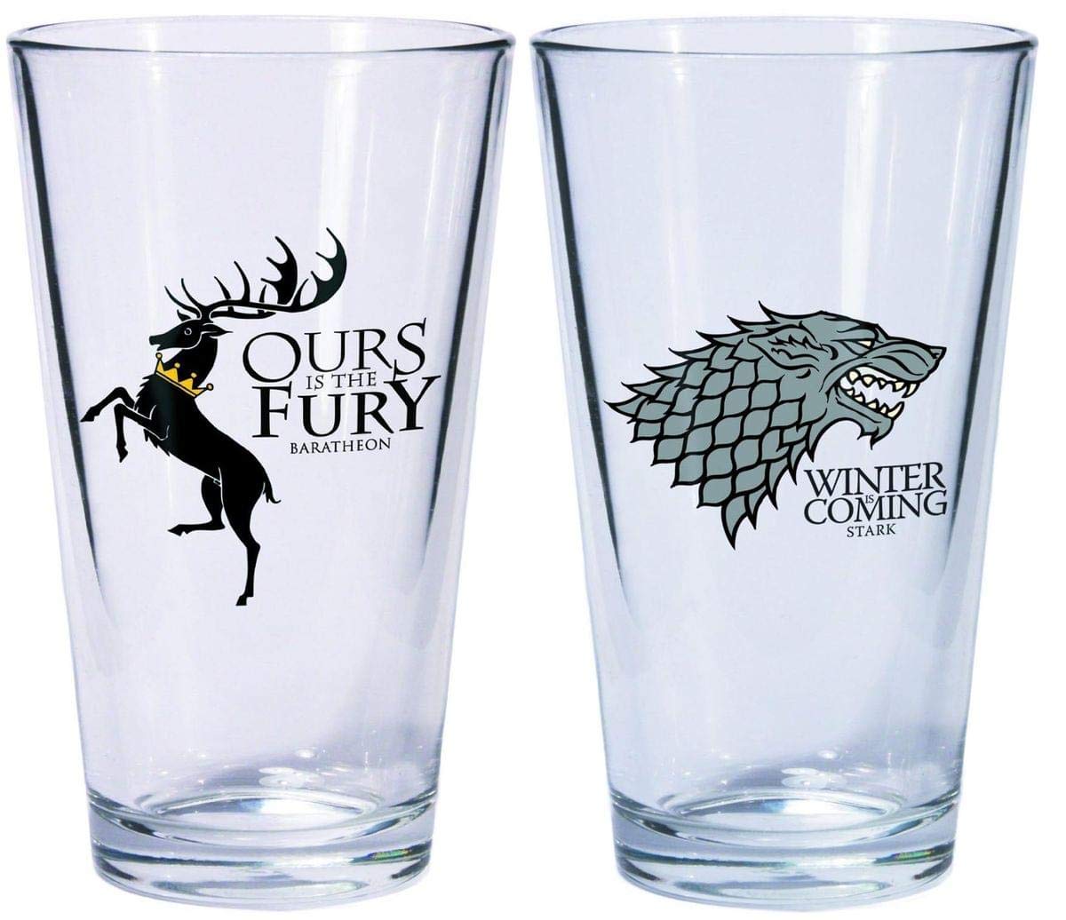 Dark Horse Deluxe Game Of Thrones Pint Glass Set: Stark And Baratheon
