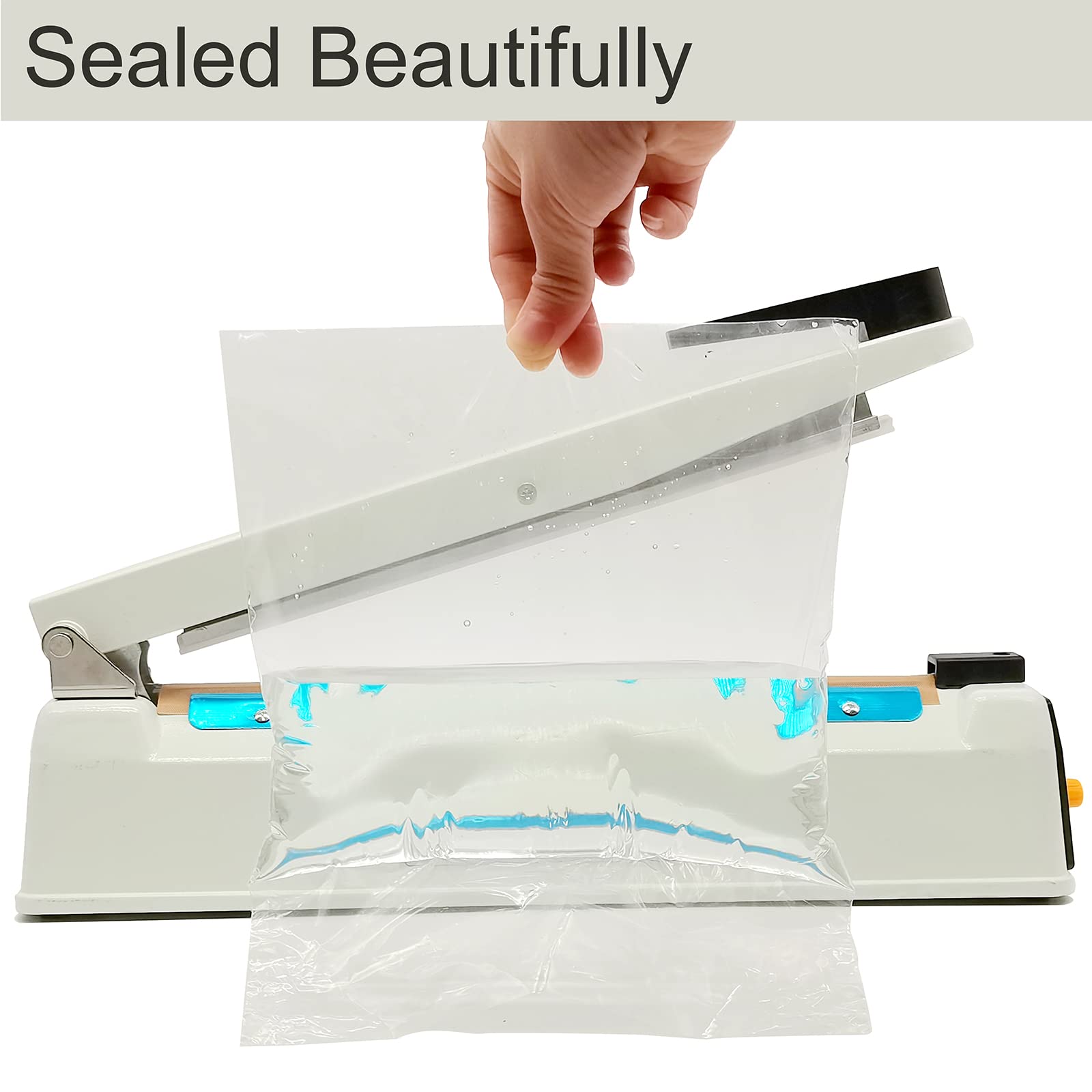 Impulse Heat Sealer 12 Inch 5mm Mylar Bag Sealer  Iron Shell Sealer  Plastic Bag Sealer Machine  with 4 Replacements Kit (2 Cutting Lines Included)