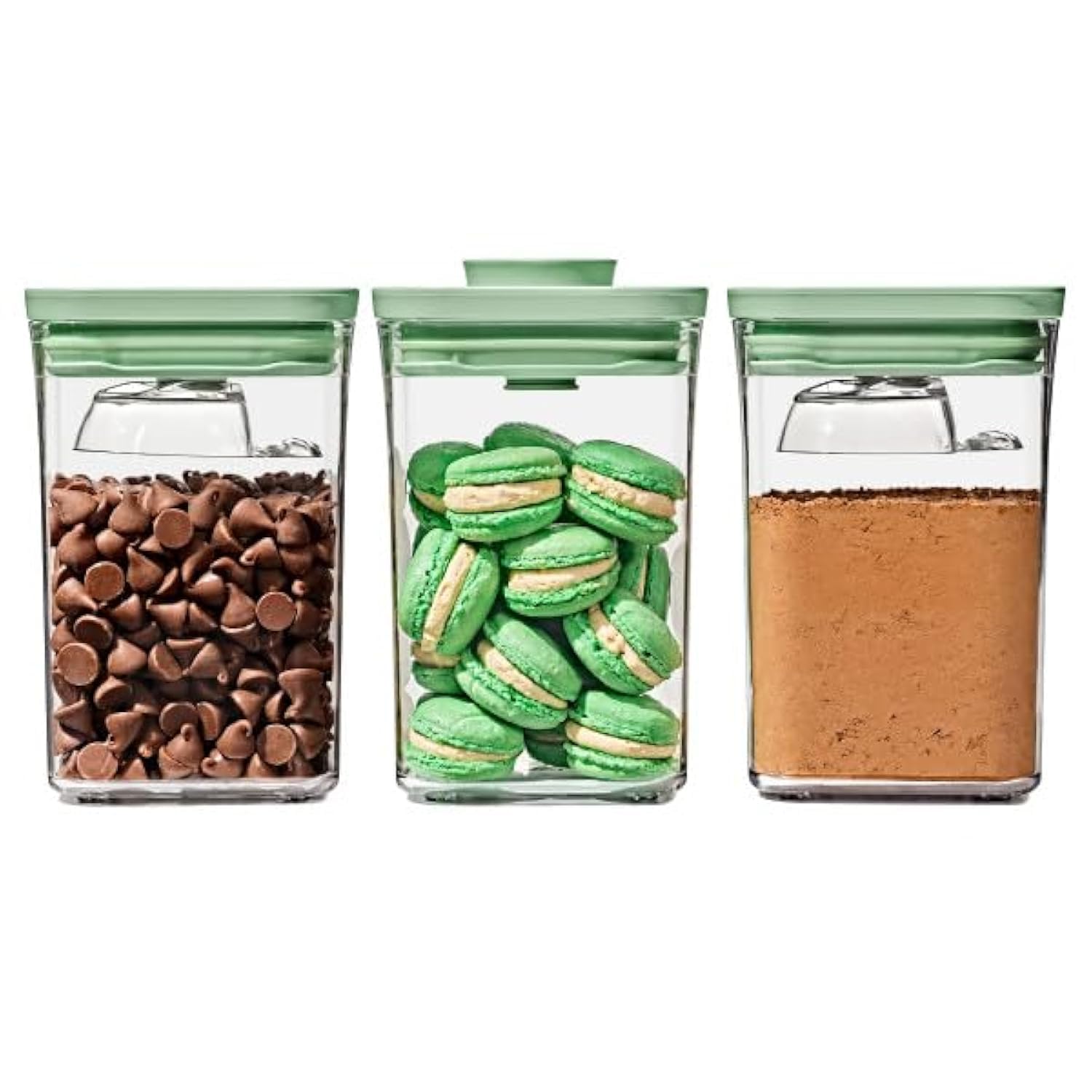 Oxo Good Grips 3-Piece Pop Container Set With Mini Scoops - Limited Edition Pistachio