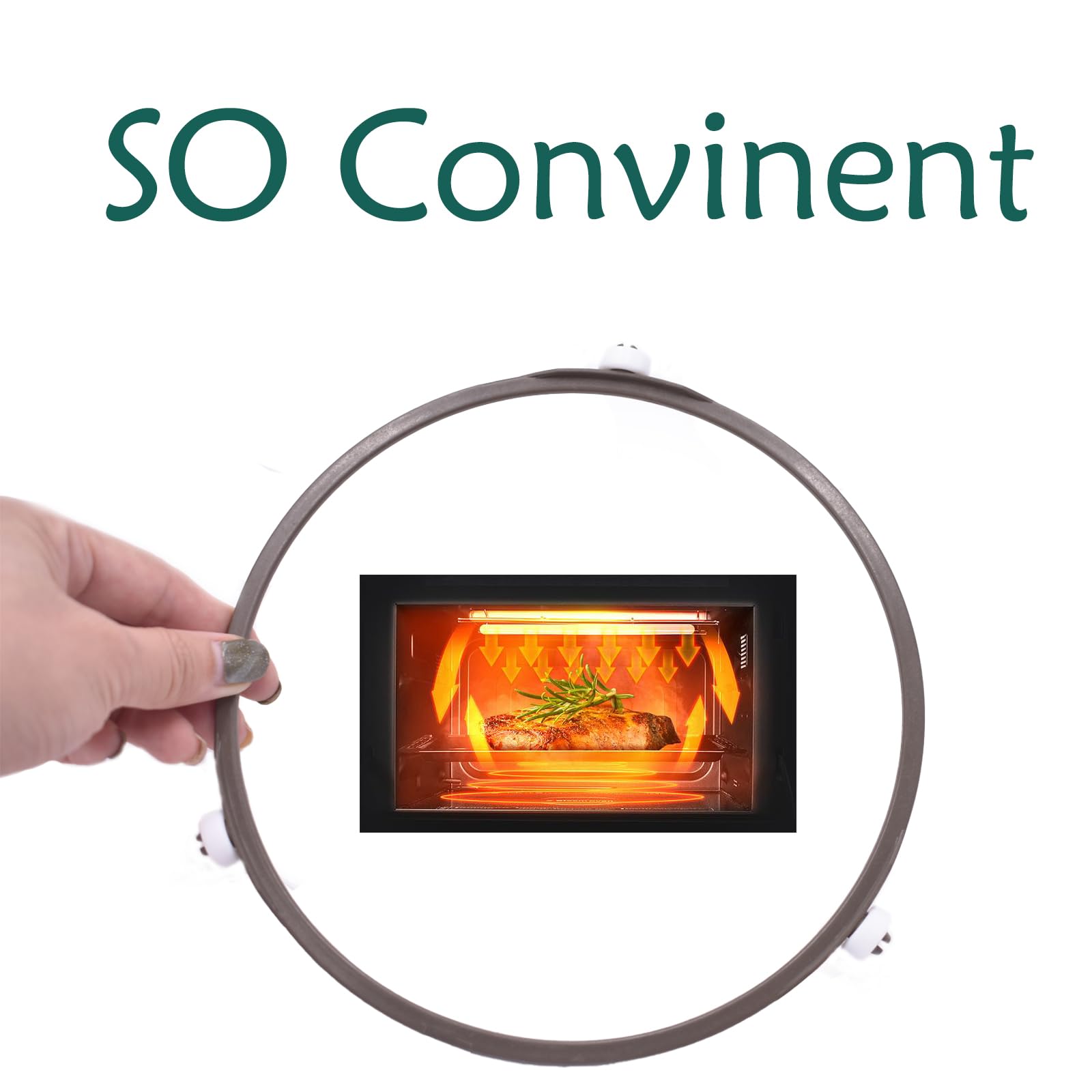 7 Inch Microwave Turntable Ring,Rotating Ring Roller,Glass Plate Tray Support Holder,Replacement Inner Ring,Microwave Oven Tray