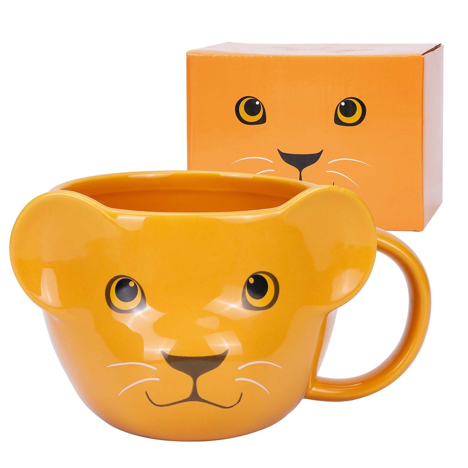 ToCooTo Lion Mug 16 oz Cute Ceramic Coffee Mug 3D Porcelain Tea Mug for Women Kawaii Cup Lion Gifts for Women Christmas Gifts Ho