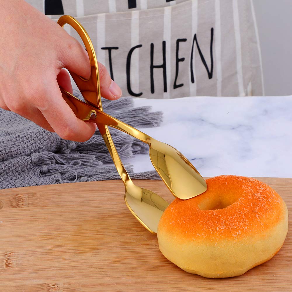 Buyer Star Bread Tongs, Stainless Steel Kitchen Serving Barbecue Tongs For Pasta Bbq Meat Appetizers Pastries Steak Cooking Tool