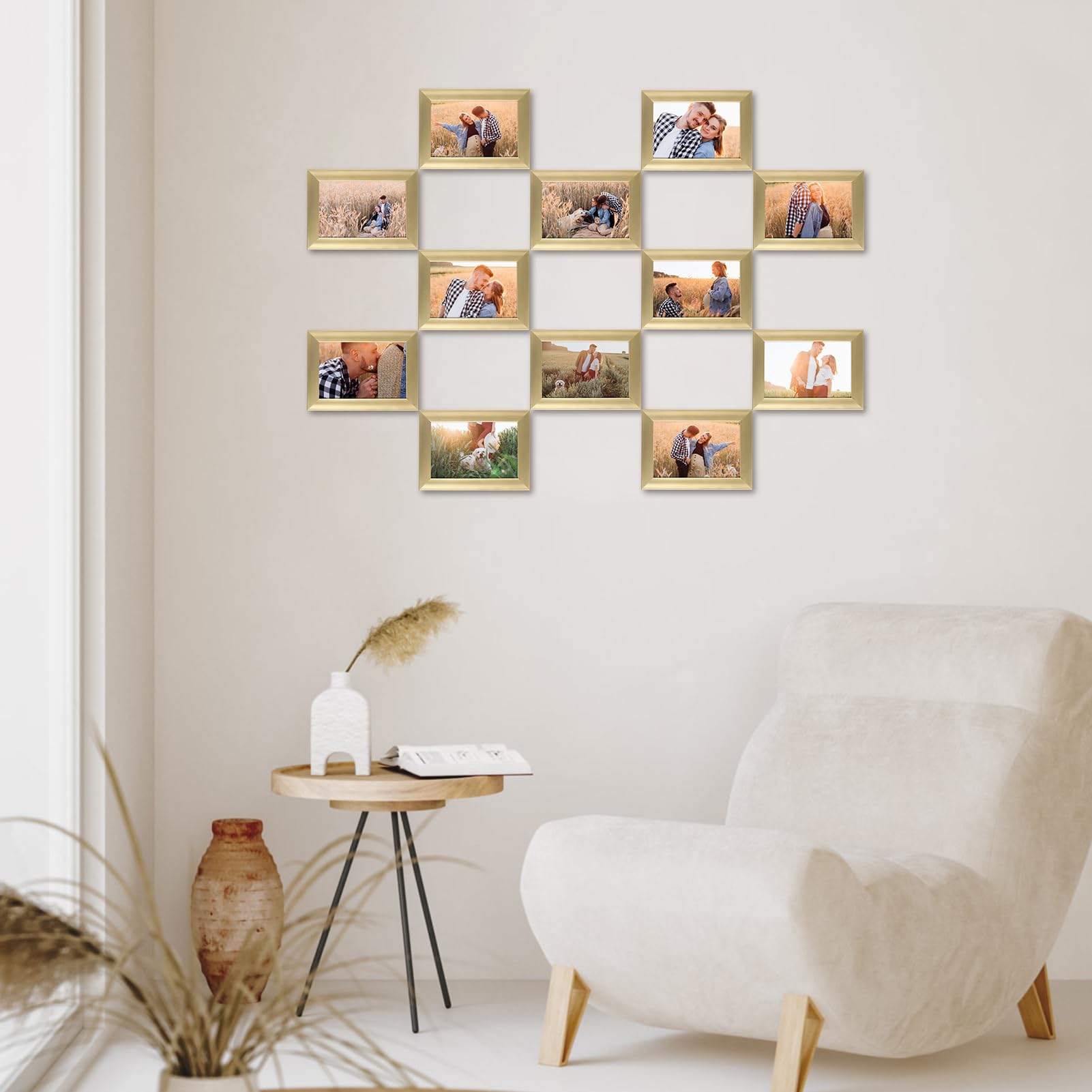 Giftgarden 4x6 Picture Frame Gold Set of 12, Multi Modern 4 x 6 Frames Bulk for Wall or Tabletop Display