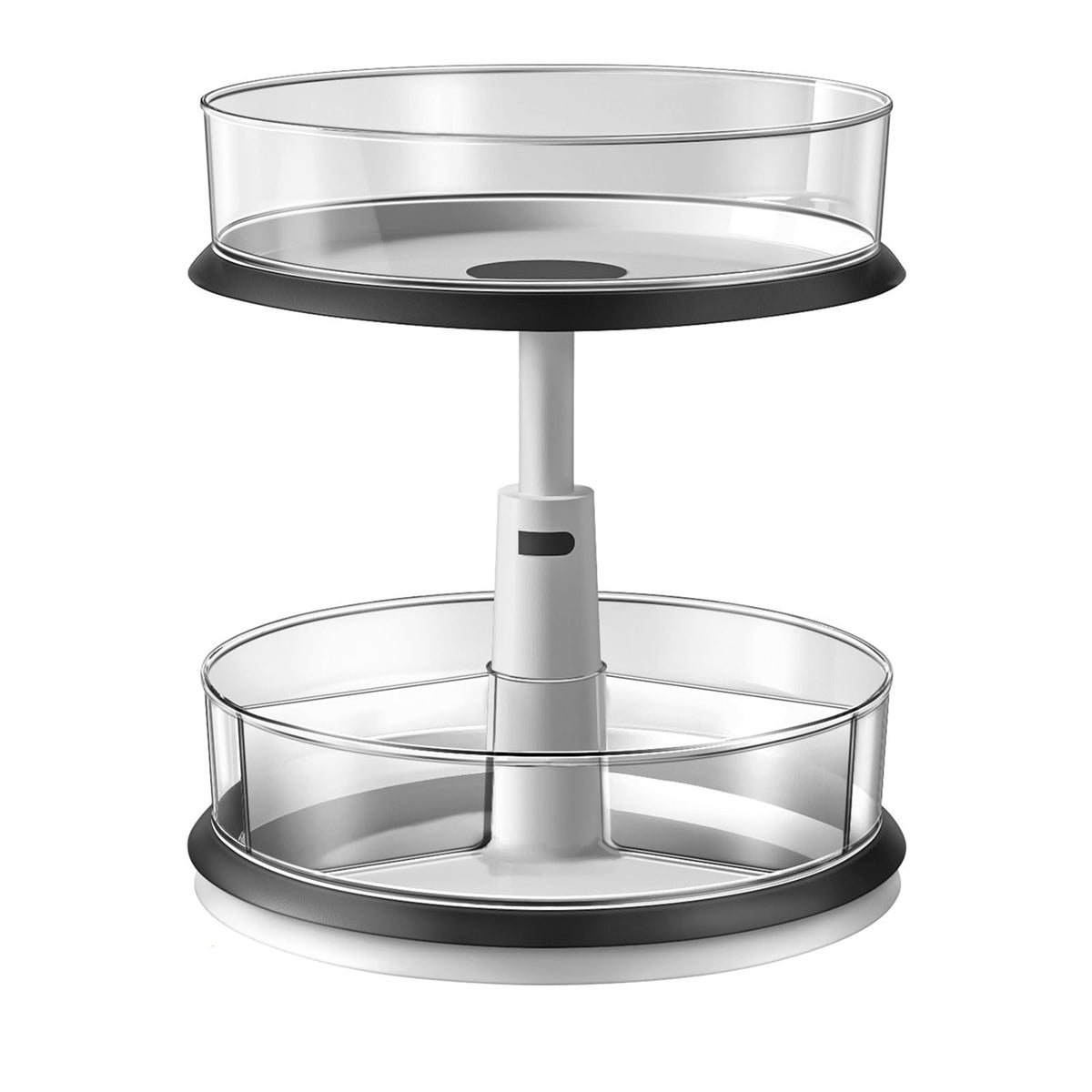 2 Tire Turnable Organizer,11 Inches Clear Organizer,Height Adjustable Rotating Cabinet Organizer,Non-Skid Spice Rack for Kitchen