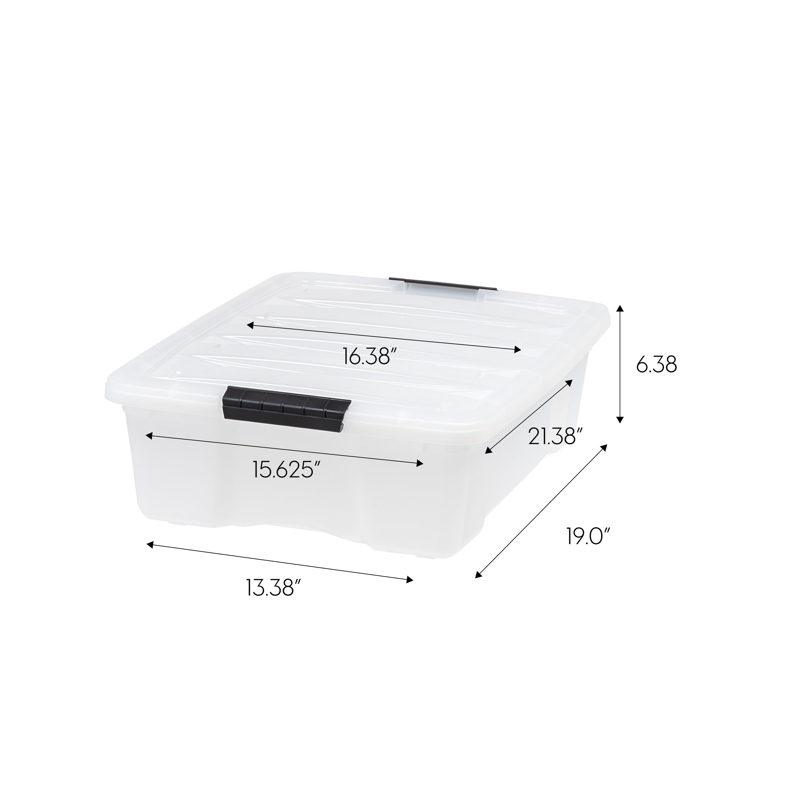 IRIS USA 6 Pack 26.9qt Plastic Storage Bin with Lid and Secure Latching Buckles  Pearl