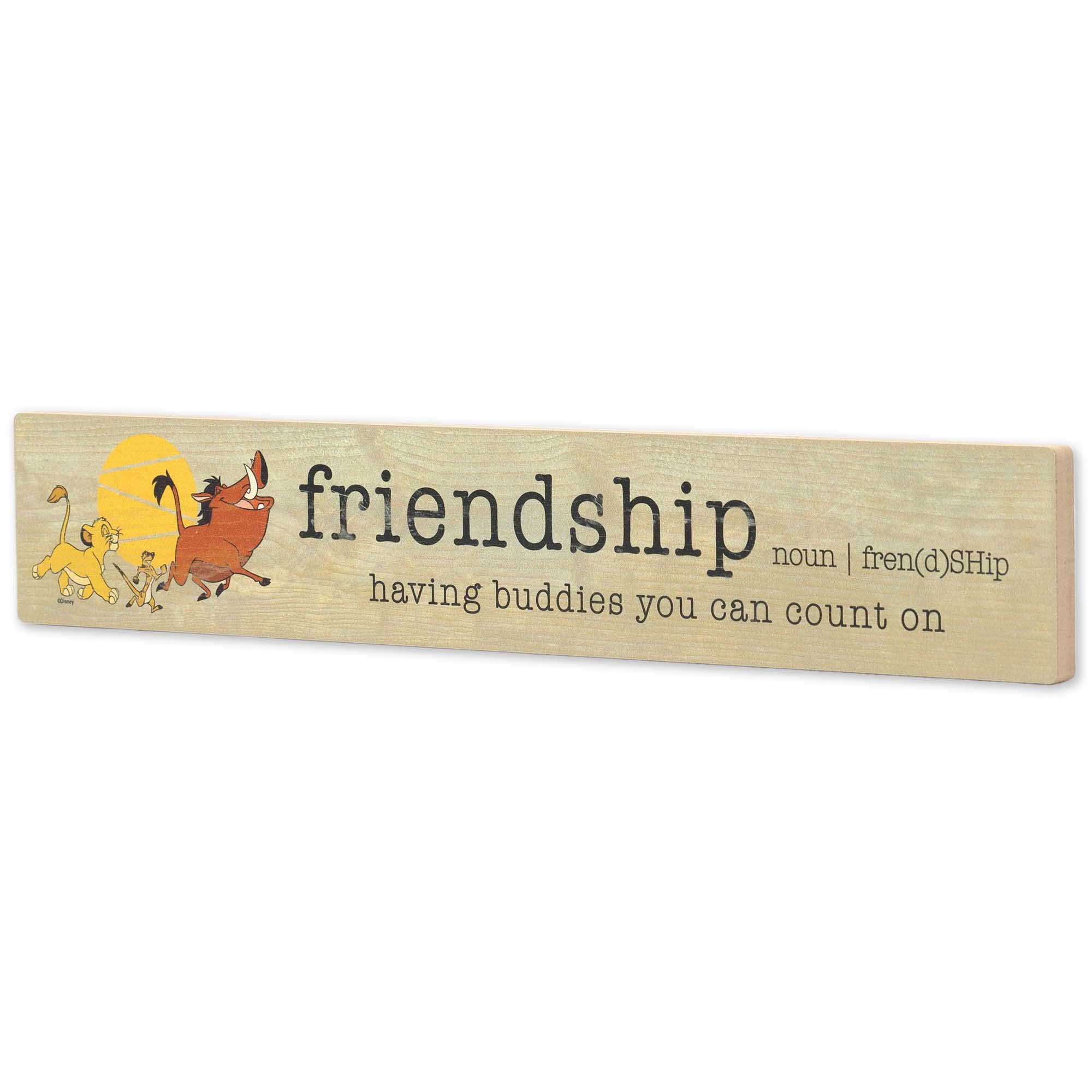 Disney The Lion King Friendship Quote Wood Wall Decor - Cute Lion King Wall Art For Home Decorating