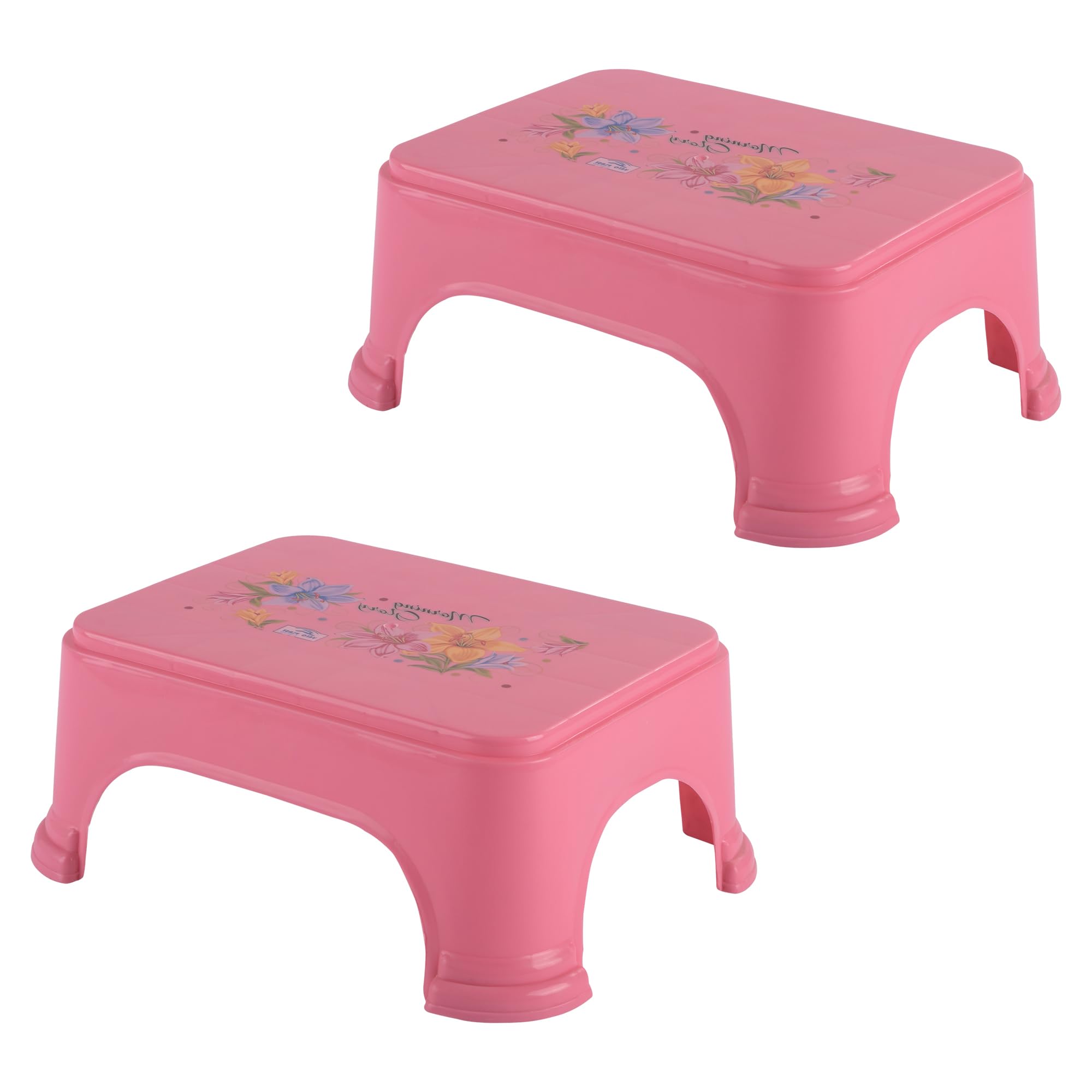 Kuber Industries Pack Of 2 Durable Bathroom Stool For Bathing | Comfortable Indoor Machiya For Sitting | Senior Citizens Bath St