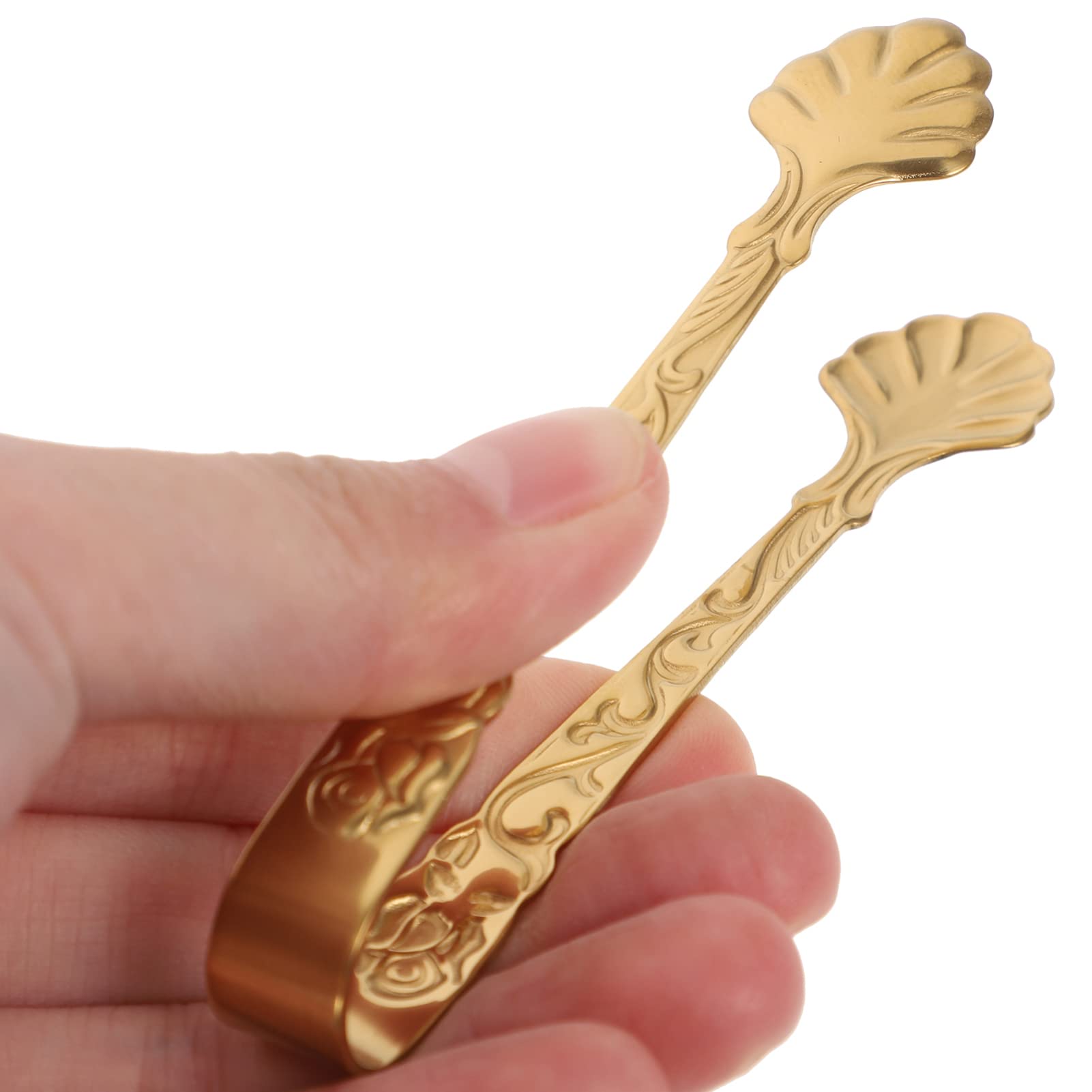 2Pcs Mini Serving Tongs, 3.5Inch Rose Stainless Steel Sugar Cube Tongs, Small Gold Ice Tongs Salad Tongs Mini Appetizer Tongs Fo