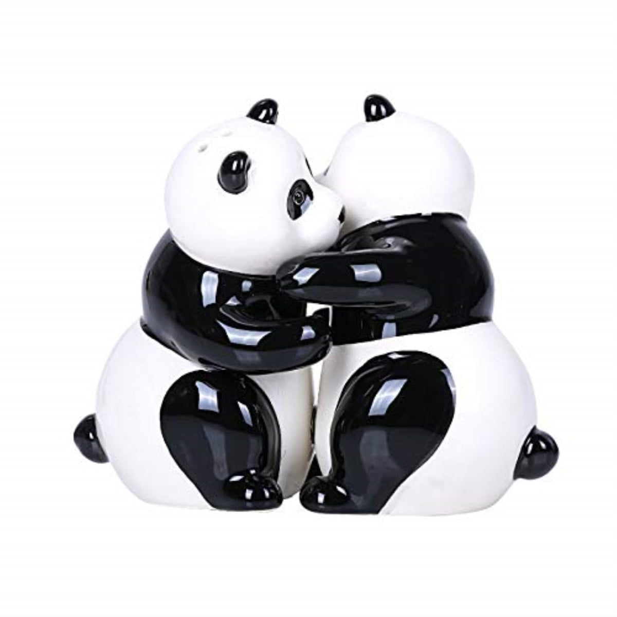 Pacific Giftware Hugging Panda Magnetic Ceramic Salt And Pepper Shakers Set