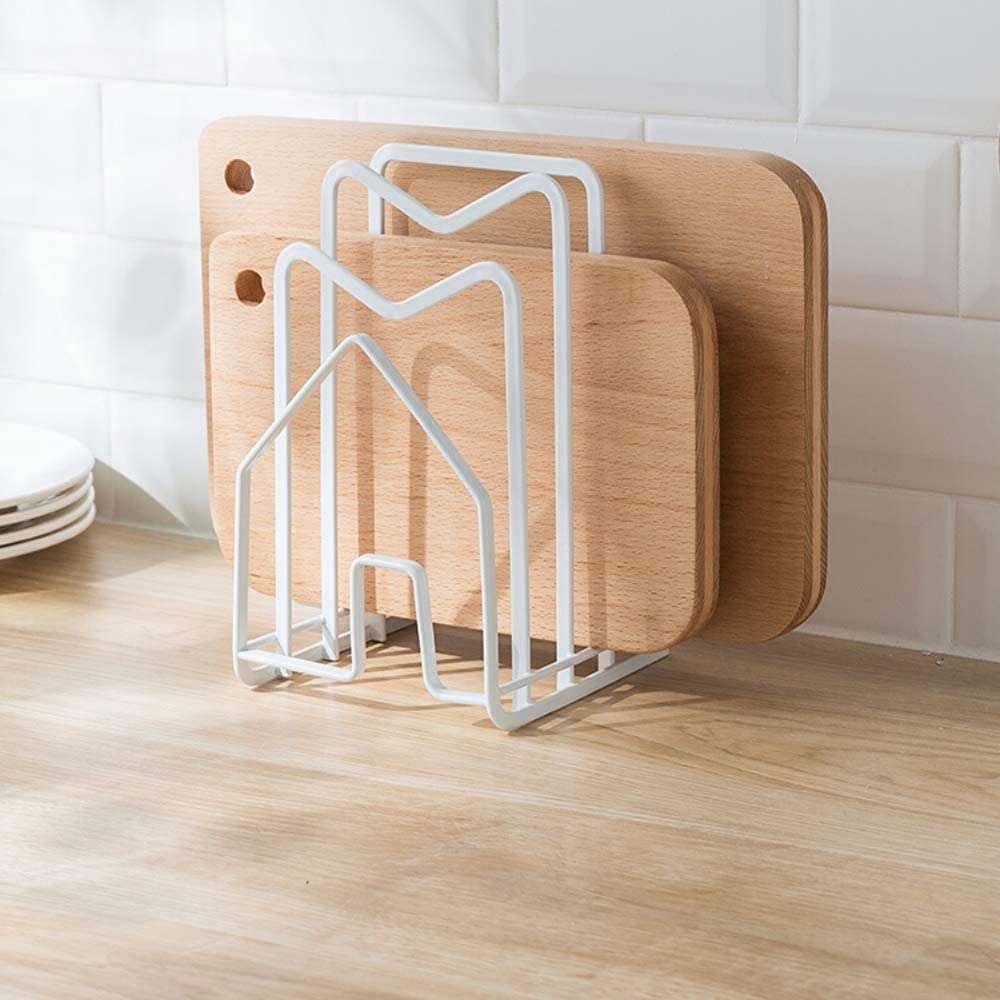 Sunfcon Cutting Board Rack Chopping Board Organizer Pot Pan Lids Holder Thin Bakeware Baking Tray Drying Display Stand Kitchen C