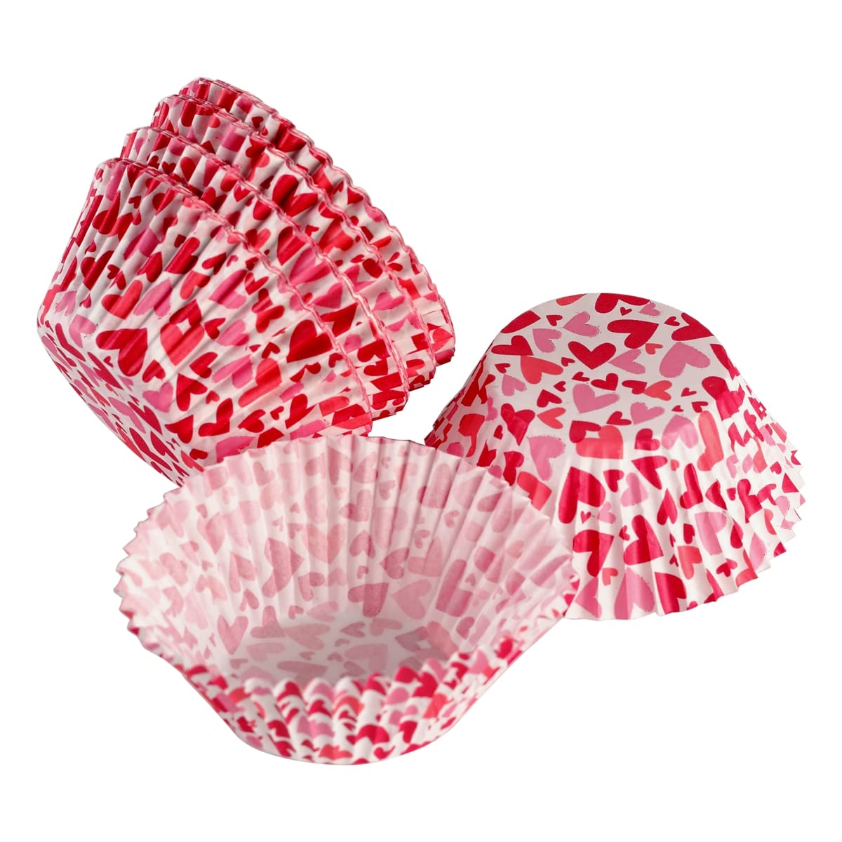 Binaryabc Red Heart Cupcake Liners Baking Cups,Valentine'S Day Cake Decorations Party Supplies,100Pcs