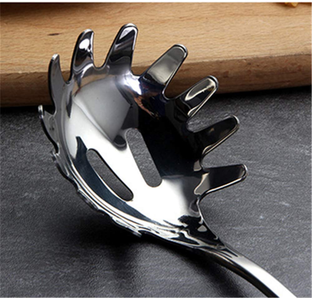 Spaghetti Server Pasta Fork Noodle Serving Spoon Drains Serves Set 9.8-Inch Stainless Steel Comfortable Grip Design Spaghetti Se