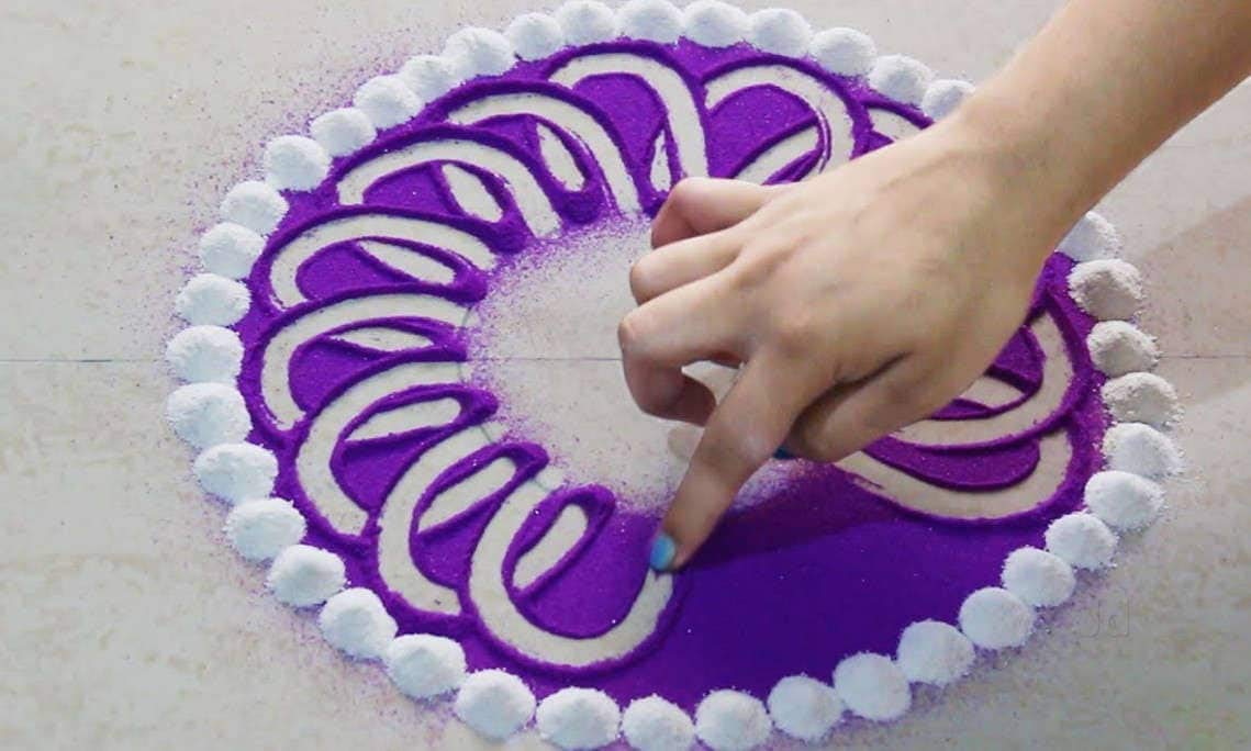 La Jarden Free Flow Marbel White Rangoli A1 Quality 900g, White Kolam Powder, White Rangoli for Wedding Decorations, for Navratr