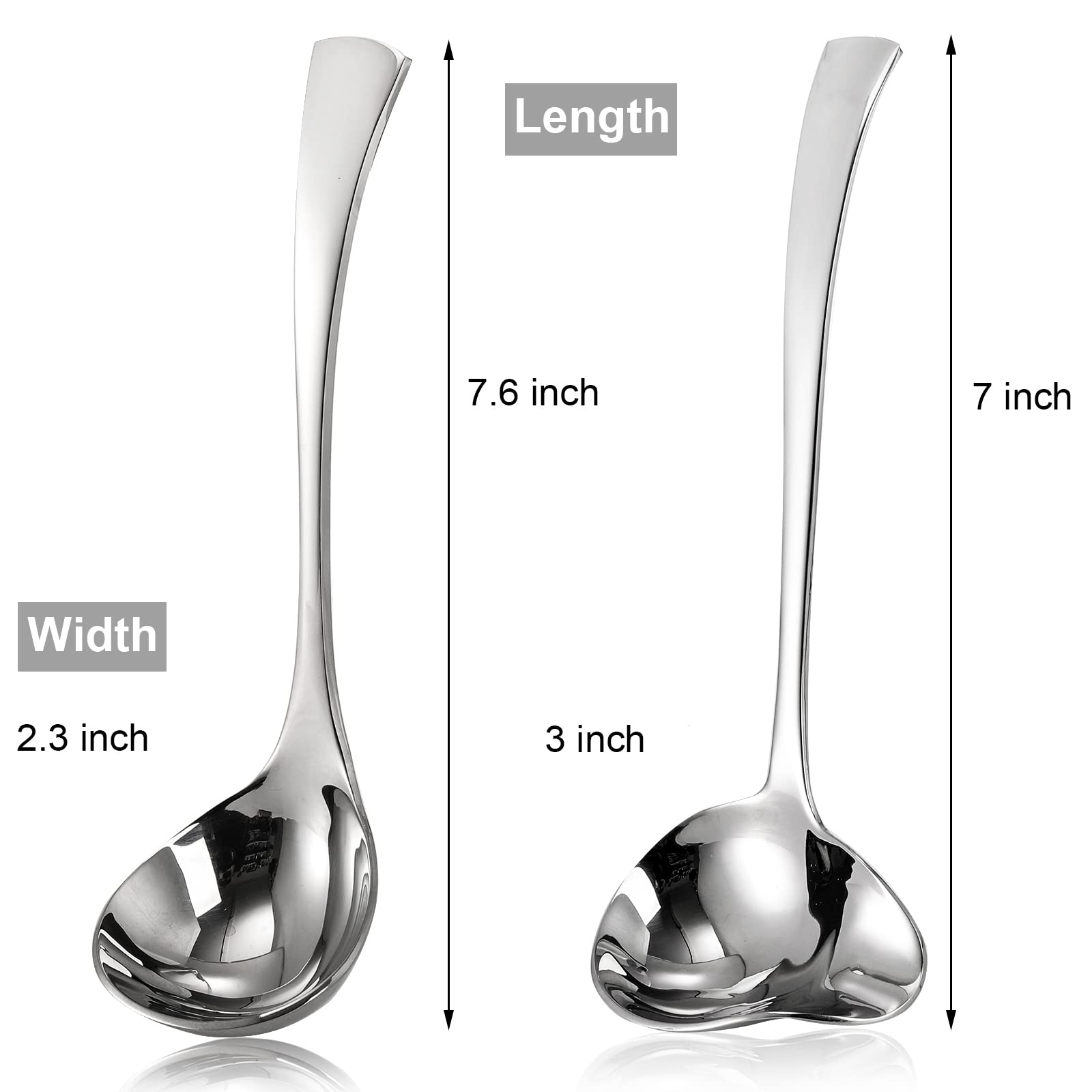 Yarlung Set of 2 Gravy Spoon Small Ladle 7 Inch Sauce Drizzle Spoon with Spout  18/10 Stainless Steel Mini Soup Ladle Kitchen Utensils Table Serving