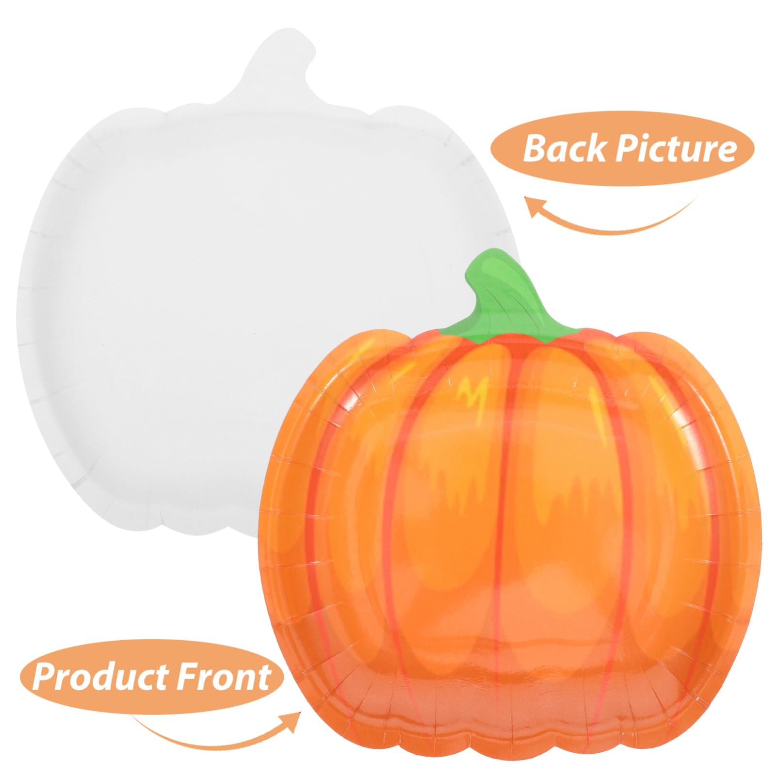 JECOMPRIS 20Pcs Pumpkin Paper Plates: 7 X 7 INCH Disposable Paper Plates for Desserts - Halloween Party Supplies for Thanksgivin