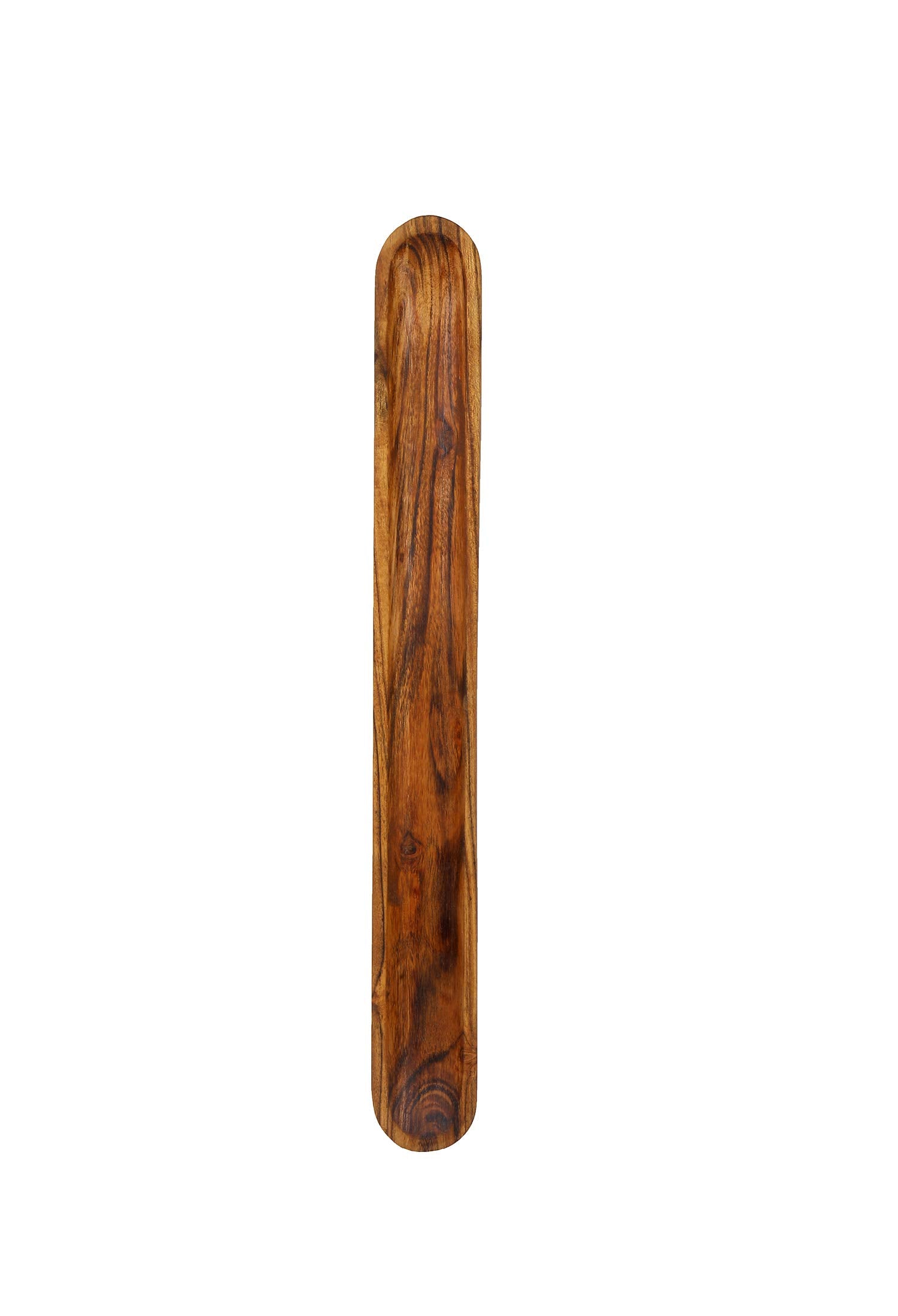 Kaizen Casa Hand-Carved Acacia Wood Long Olive Tray Canoe Style Perfect For Dinner Rolls, Or As A Table Centerpiece