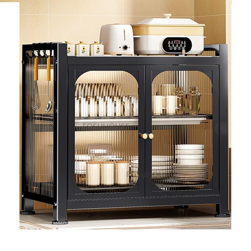 Bosig Kitchen Storage Rack Drain Dishware Storage Rack Countertop Storage Cupboard With Door Multifunctional Bowl Chopsticks Sto
