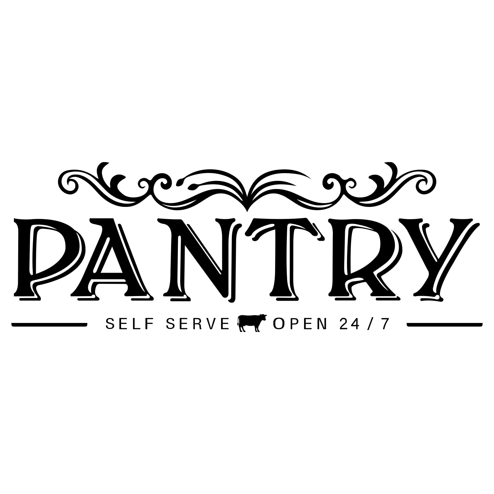 Superdant Pantry Sign Stickers Self Serve Pantry Door Declas Vinly Letter Sticker Open 24/7 Diy Art Quote Kitchen Wall Decor Vin