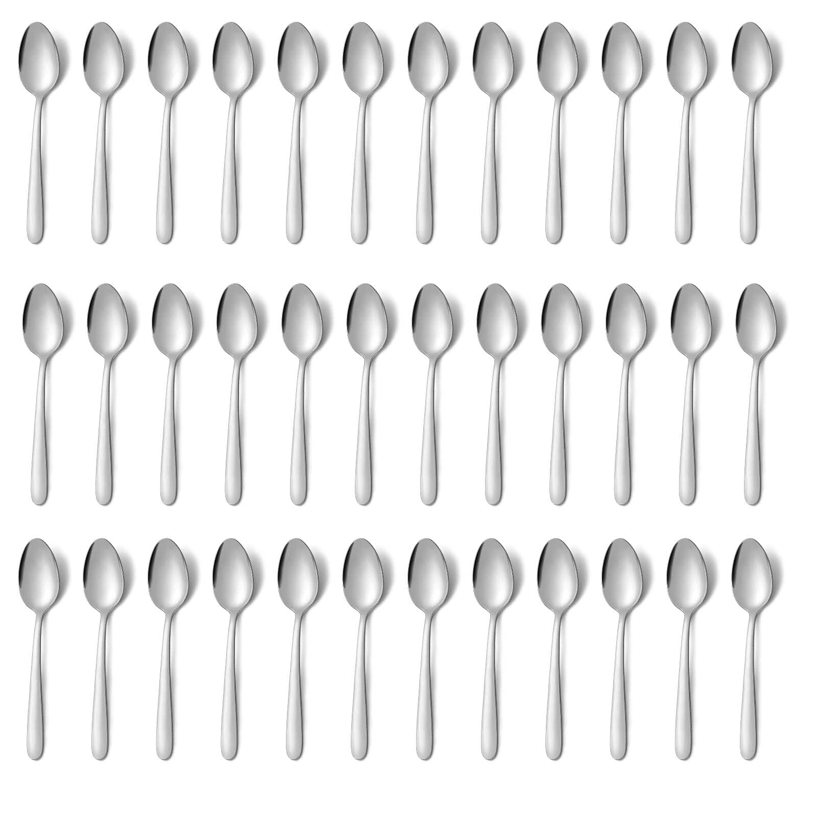 36 Pieces Teaspoons Set (6.2 Inch), Pleafind Spoons Silverware, Stainless Steel Tea Spoons, Small Spoons, Mirror Polished Teaspo