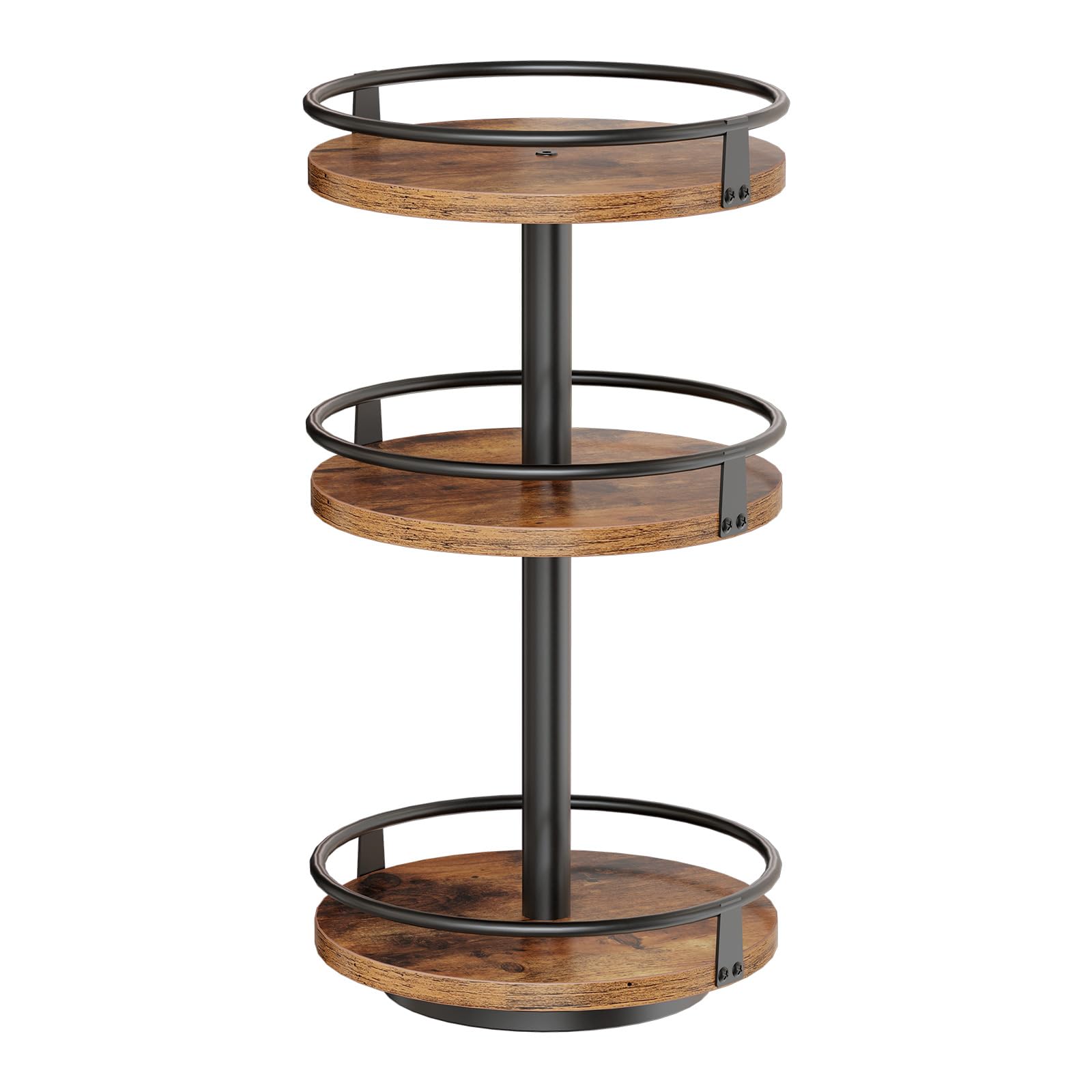 HOOBRO 3-Tier Lazy Susan Organizer, Rotating Spice Rack, Turntable Spice Rack, Vertical Storage Organizer, for Kitchen Counterto