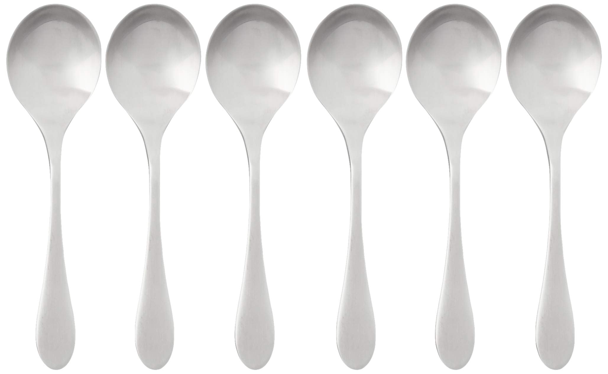 Knork Original Bouillon Stainless Steel Soup, Specialty Spoons, (Pack Of 6)