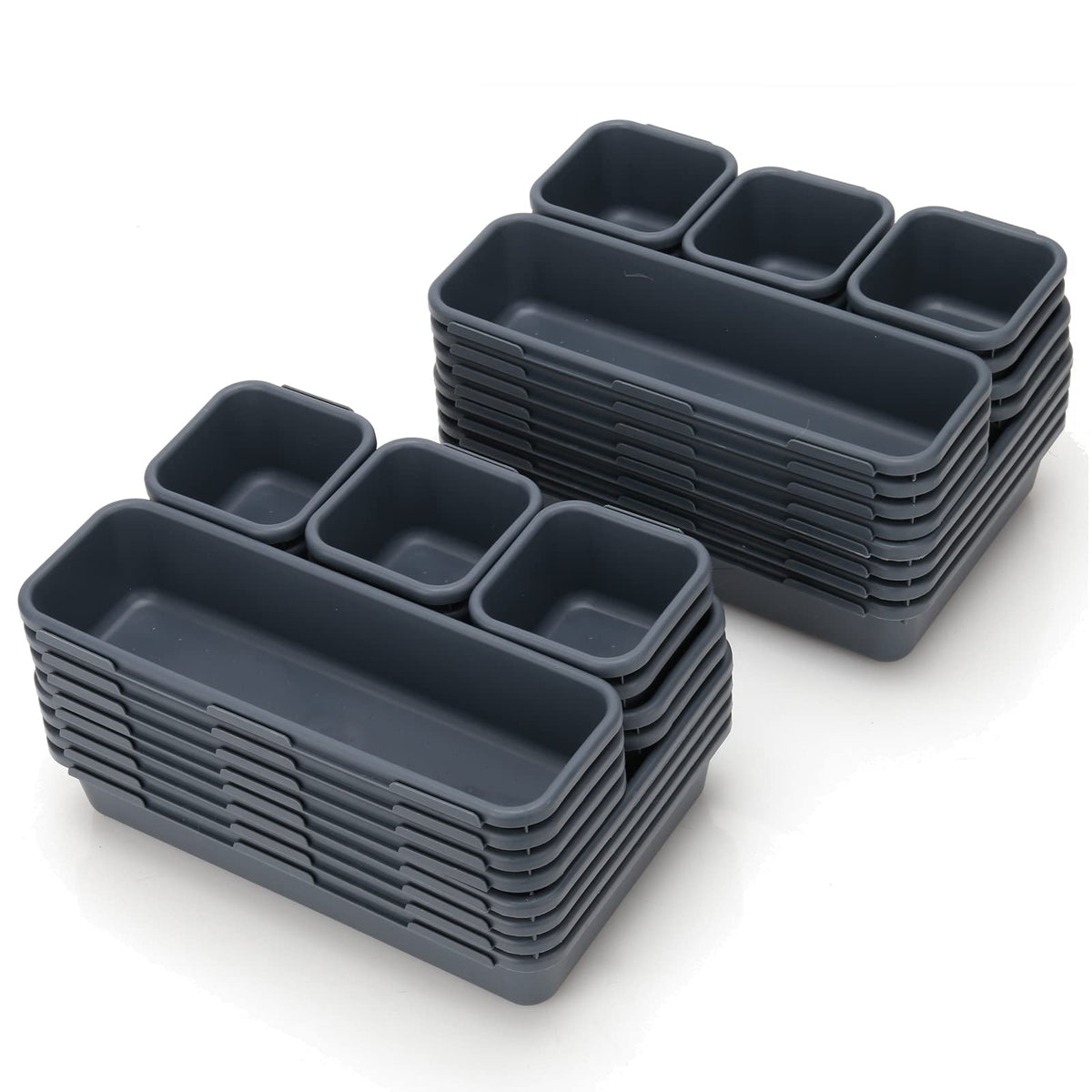 KeFanta 32 Pack Desk Drawer Organizers,Shallow Drawer Organizer Tray Dividers Separators Storage Bins Container for Office,Bathr