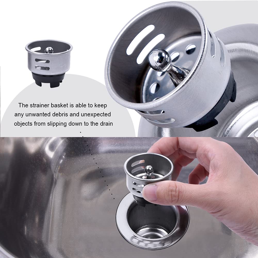 Varnahome Junior Duo Bar/Pre Sink Stainless Steel Strainer Assembly W/Basket Strainer