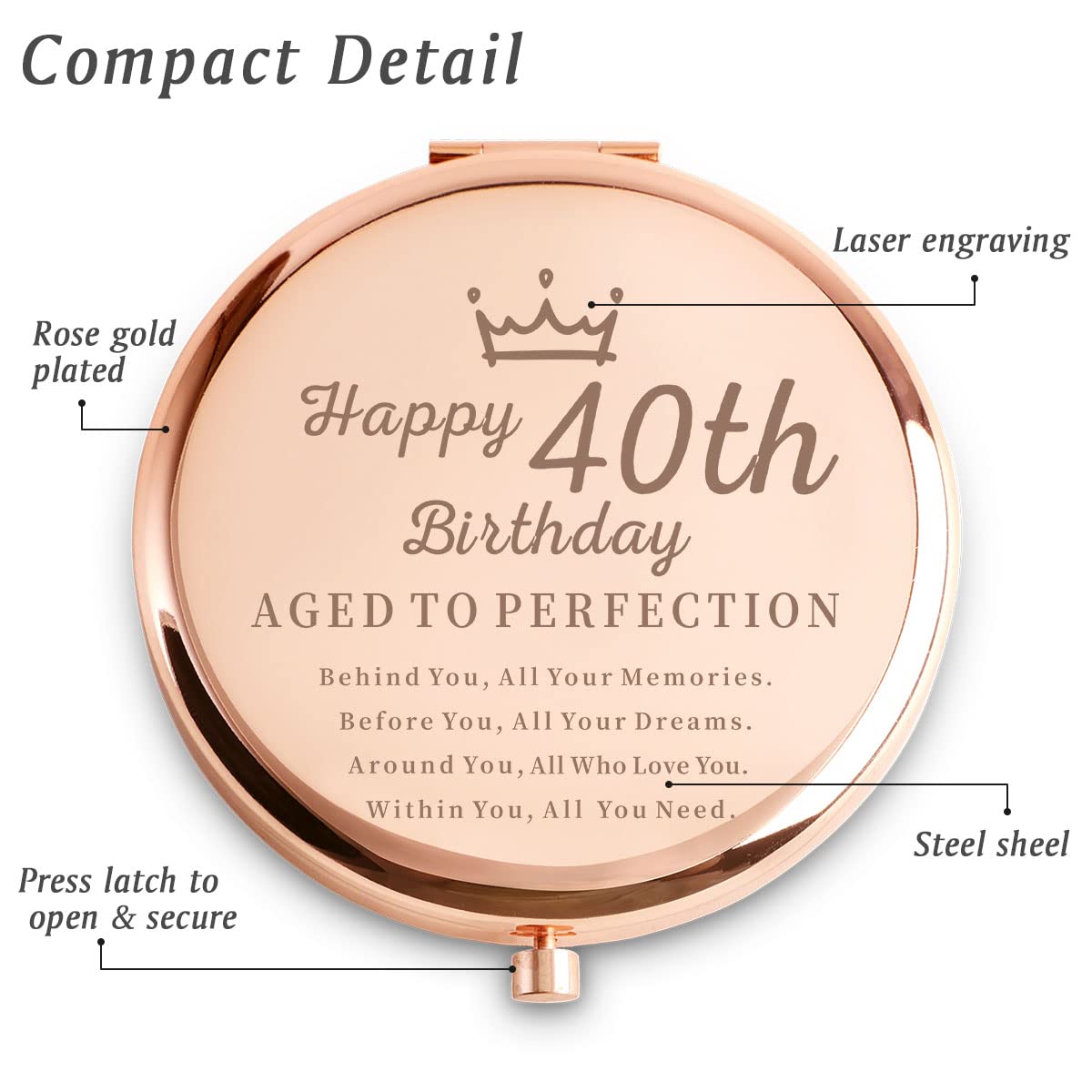 40th Happy Birthday Gifts for Women, Best Female Presents for 40 Year Old Her Ladies Daughter Sister Wife Aunt Friends Mom, Pers